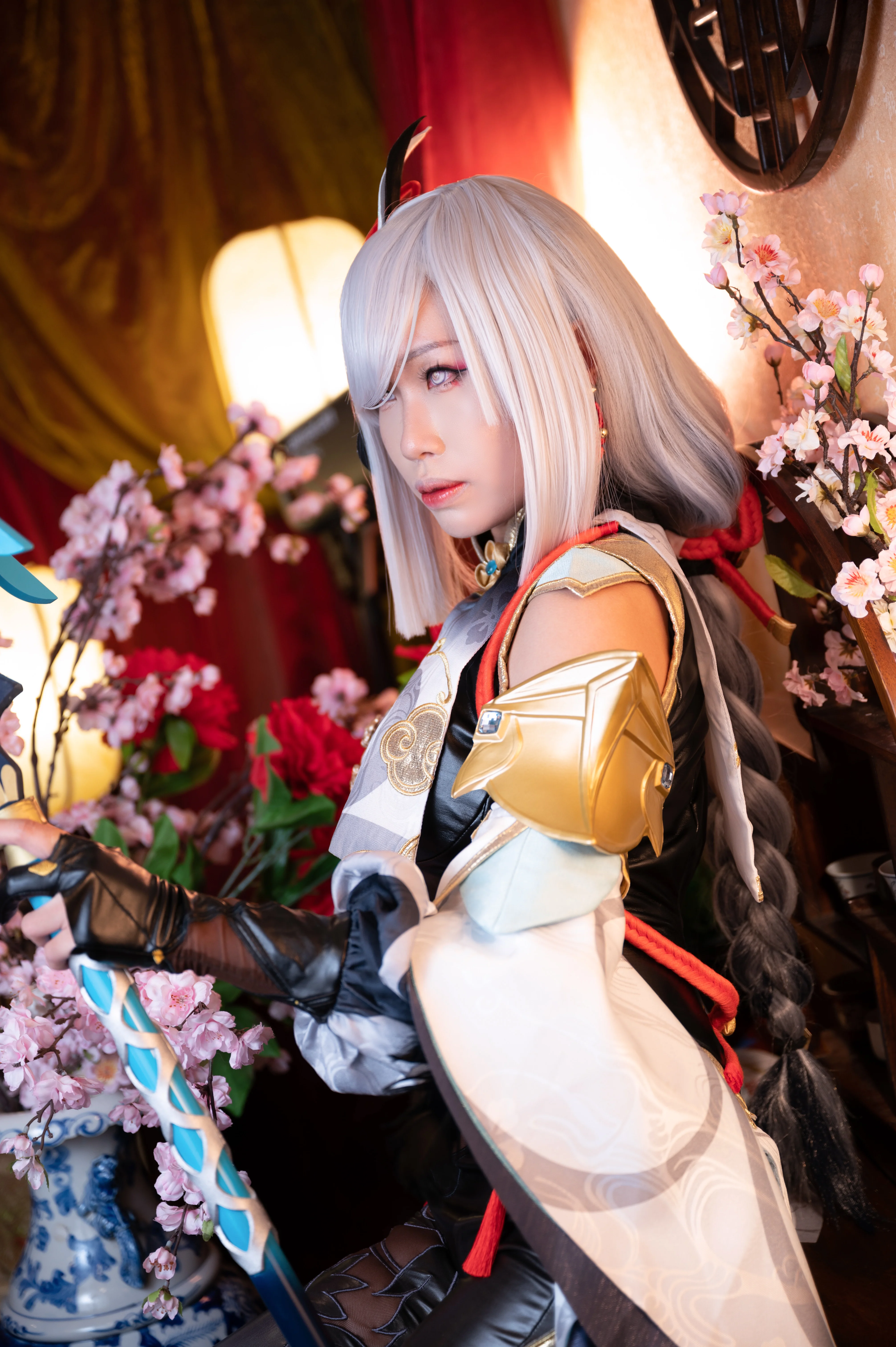 [Shenhe's new outfit Genshin Impact cosplay] Heroic and Valiant Demeanor Under Cold Flowers and Quiet Dew - Image 6