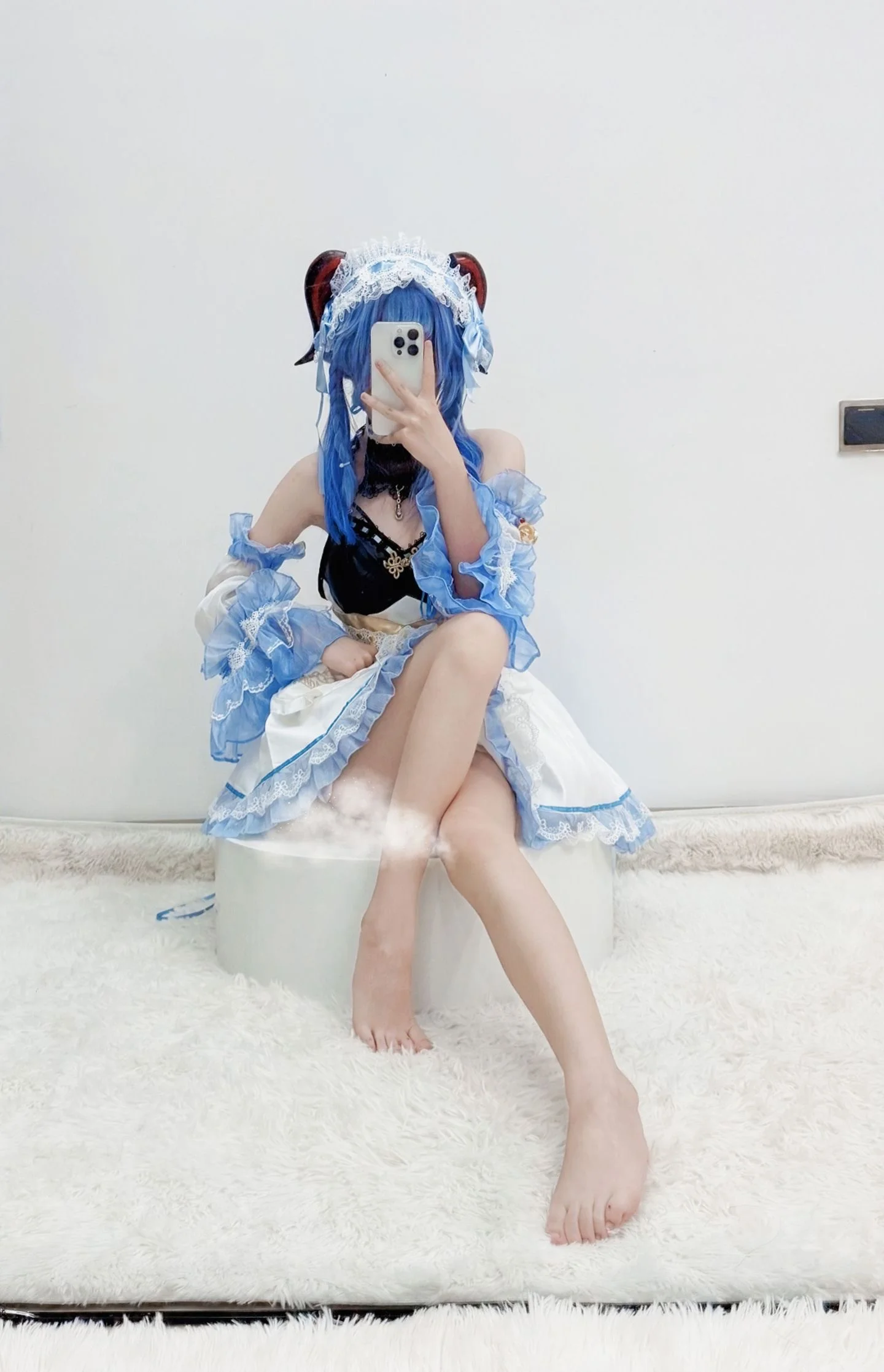 【甘雨cos】原神玉衡星的藍白女僕裝嘗試 - 第 3 張