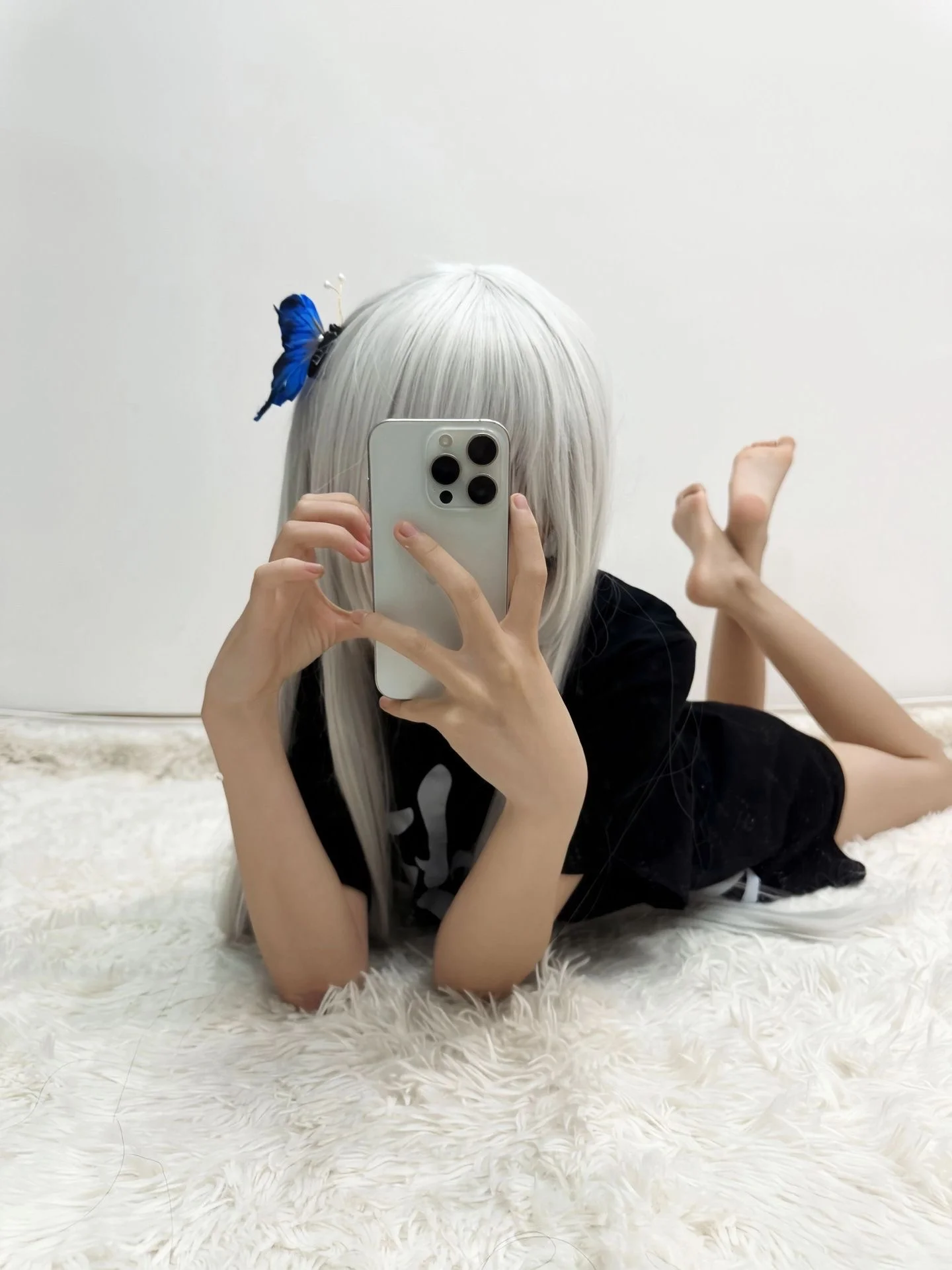【Ginka Cosplay】A Touch of Pure White in a Galgame, The Lightness Brought by Casual Black Attire - Image 2