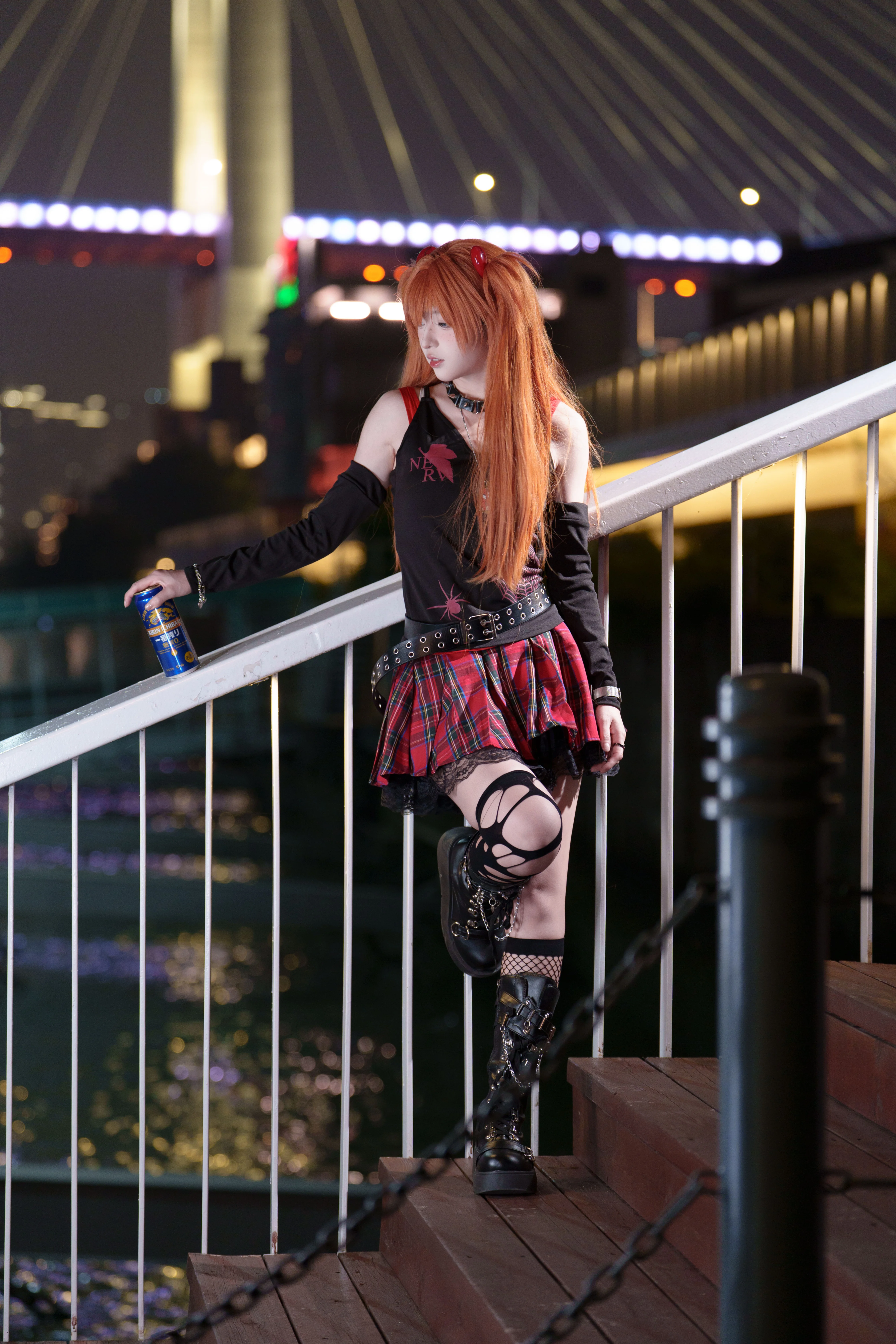 【明日香cos】朋克摇滚，跨过城市夜色 - 第 1 张
