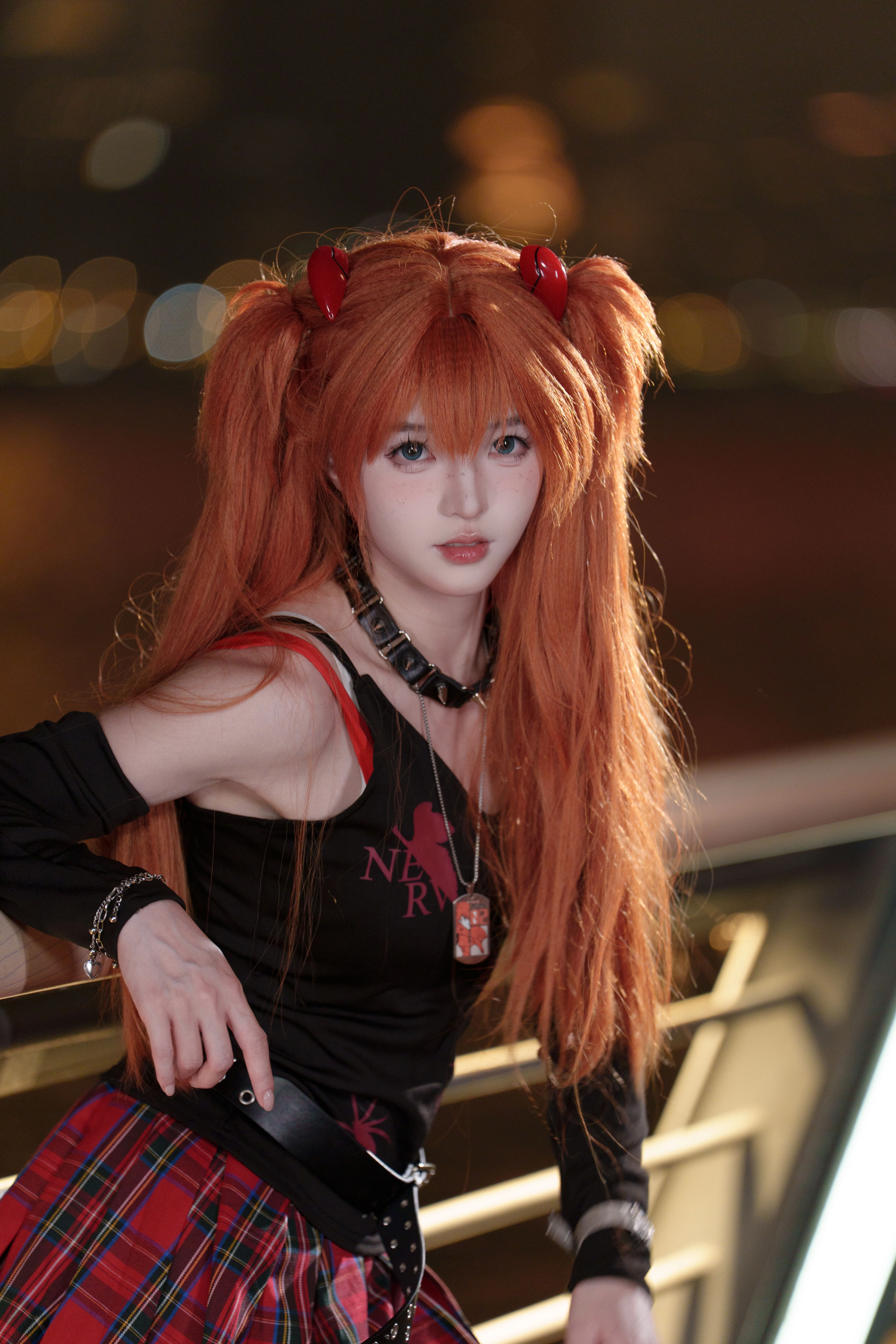 【惣流·明日香·兰格雷cos】朋克乐队私设，南浦大桥夜景机车系正片 - 第 2 张