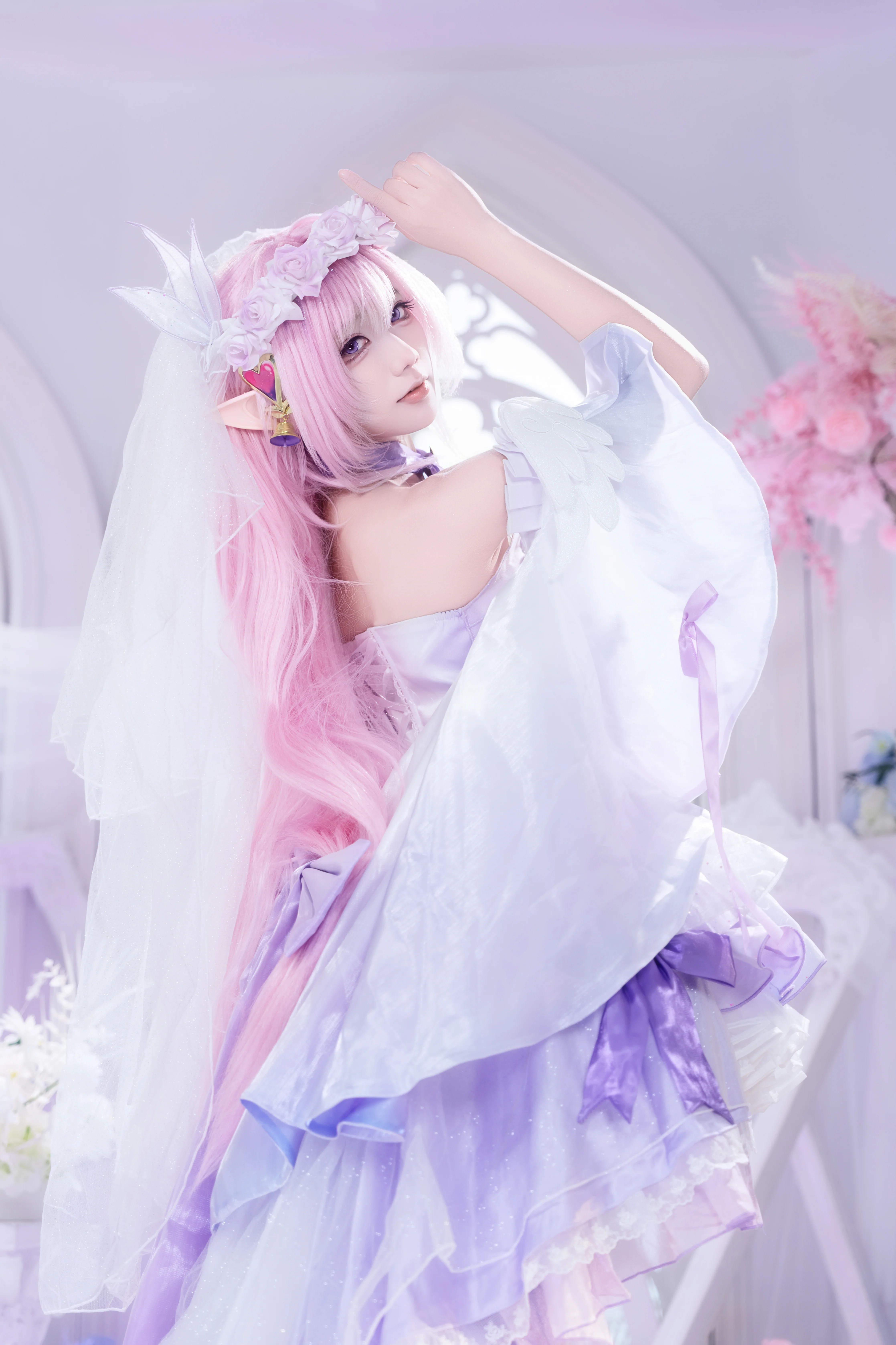 【爱莉希雅cos】崩坏3花间颂歌，梦幻精灵仙子的唯美写真 - 第 1 张