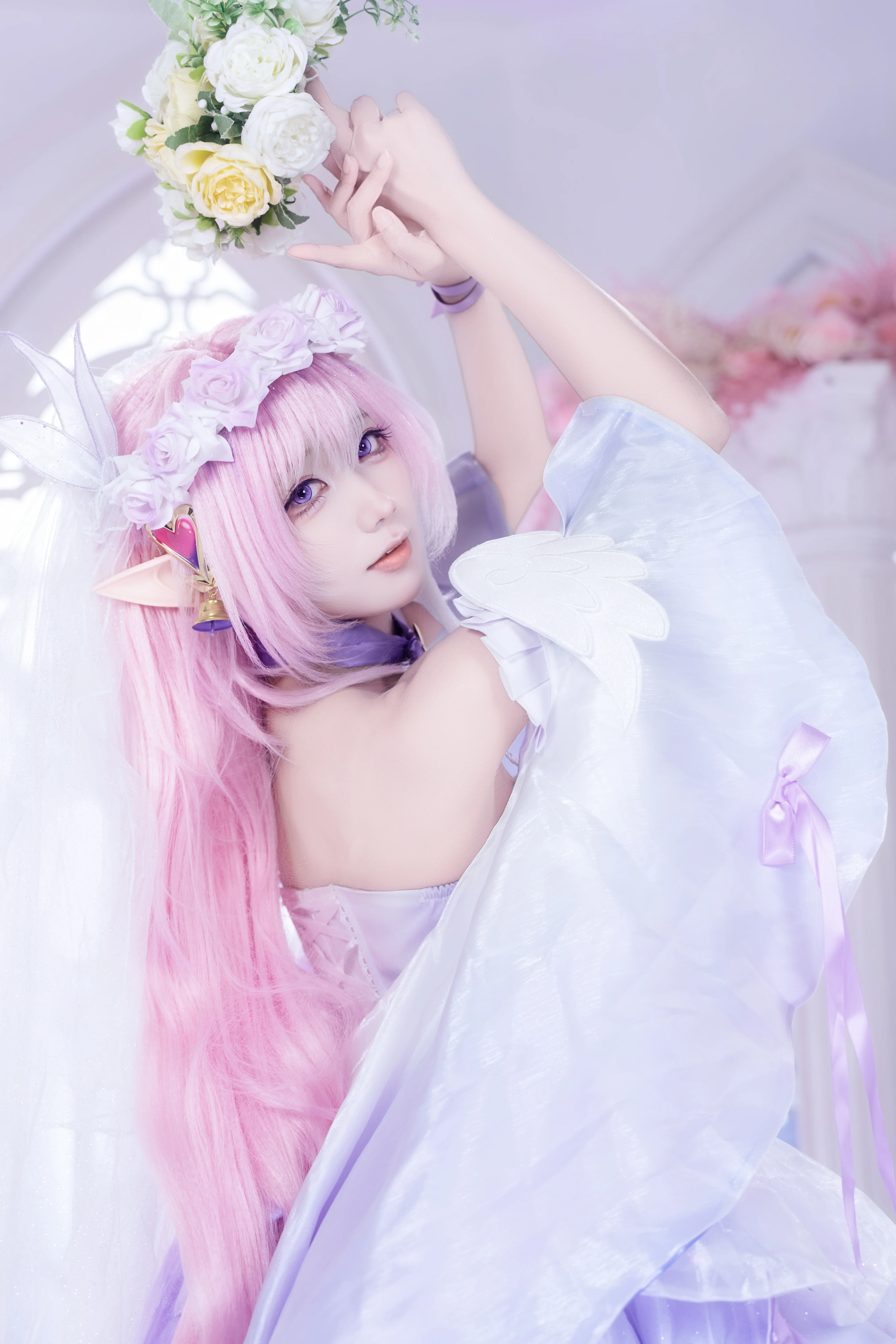 【爱莉希雅cos】崩坏3花间颂歌，梦幻精灵仙子的唯美写真 - 第 4 张