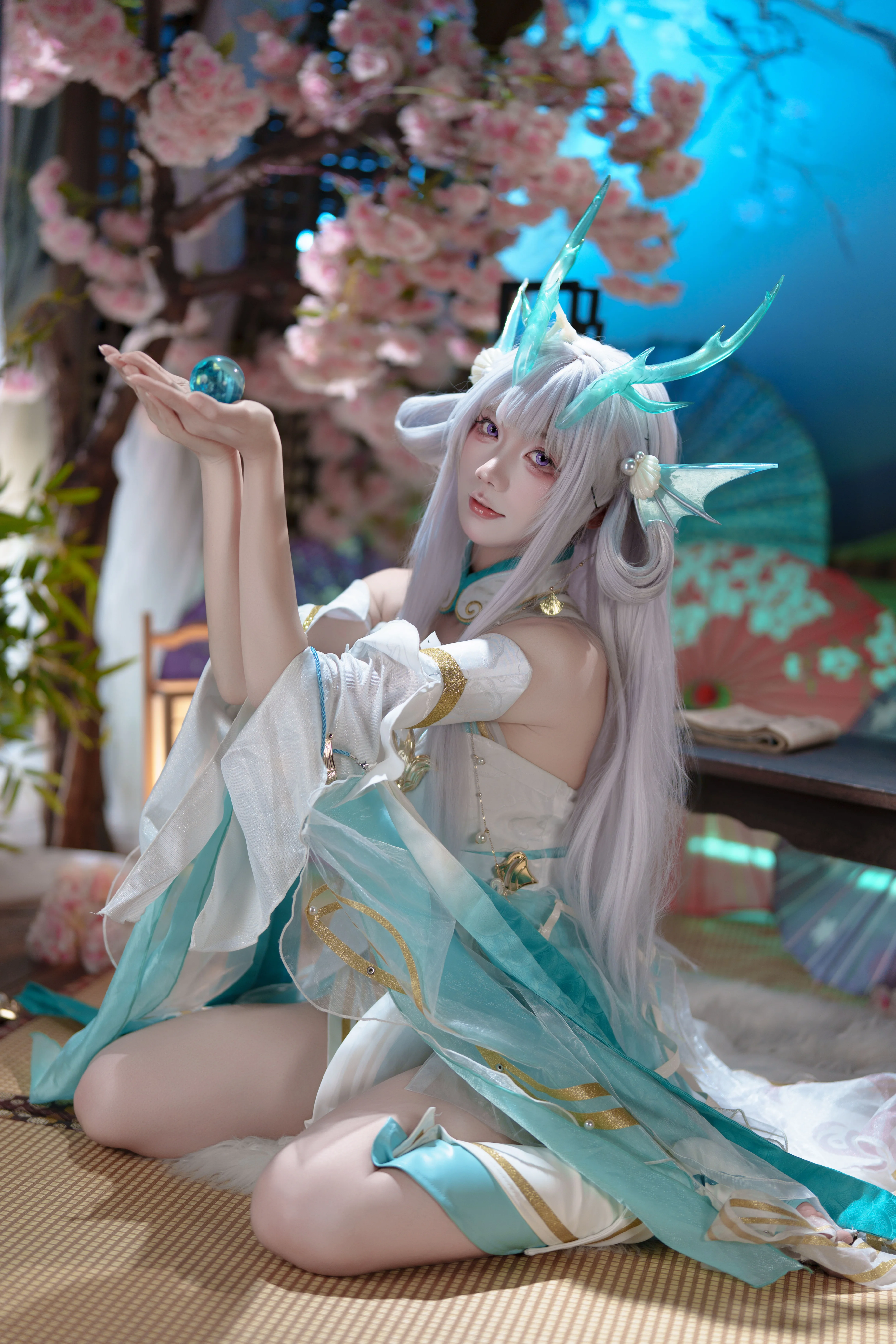 【西施cos】王者荣耀游龙清影，白龙少女的深海之梦 - 第 1 张