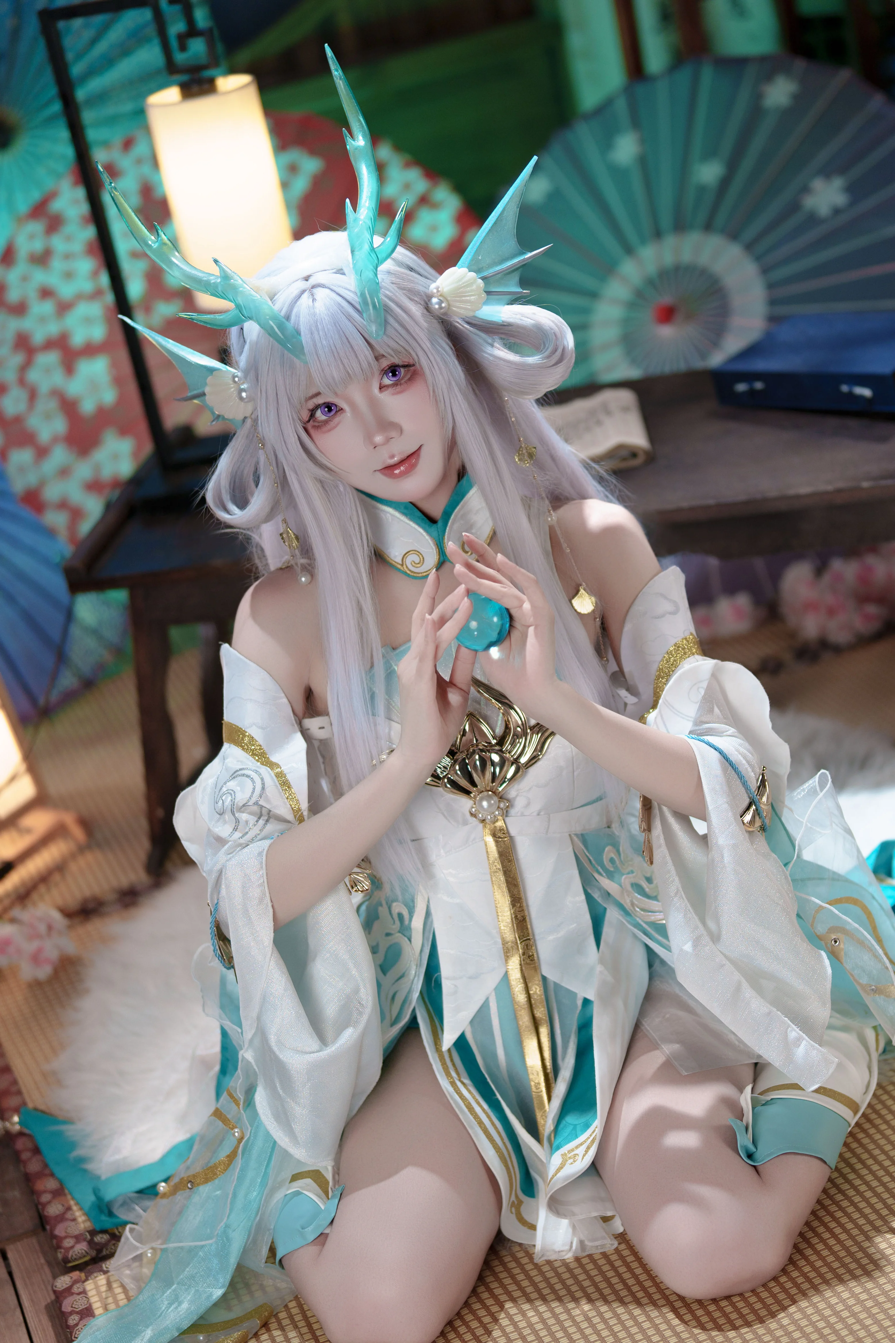 【西施cos】王者荣耀游龙清影，白龙少女的深海之梦 - 第 3 张