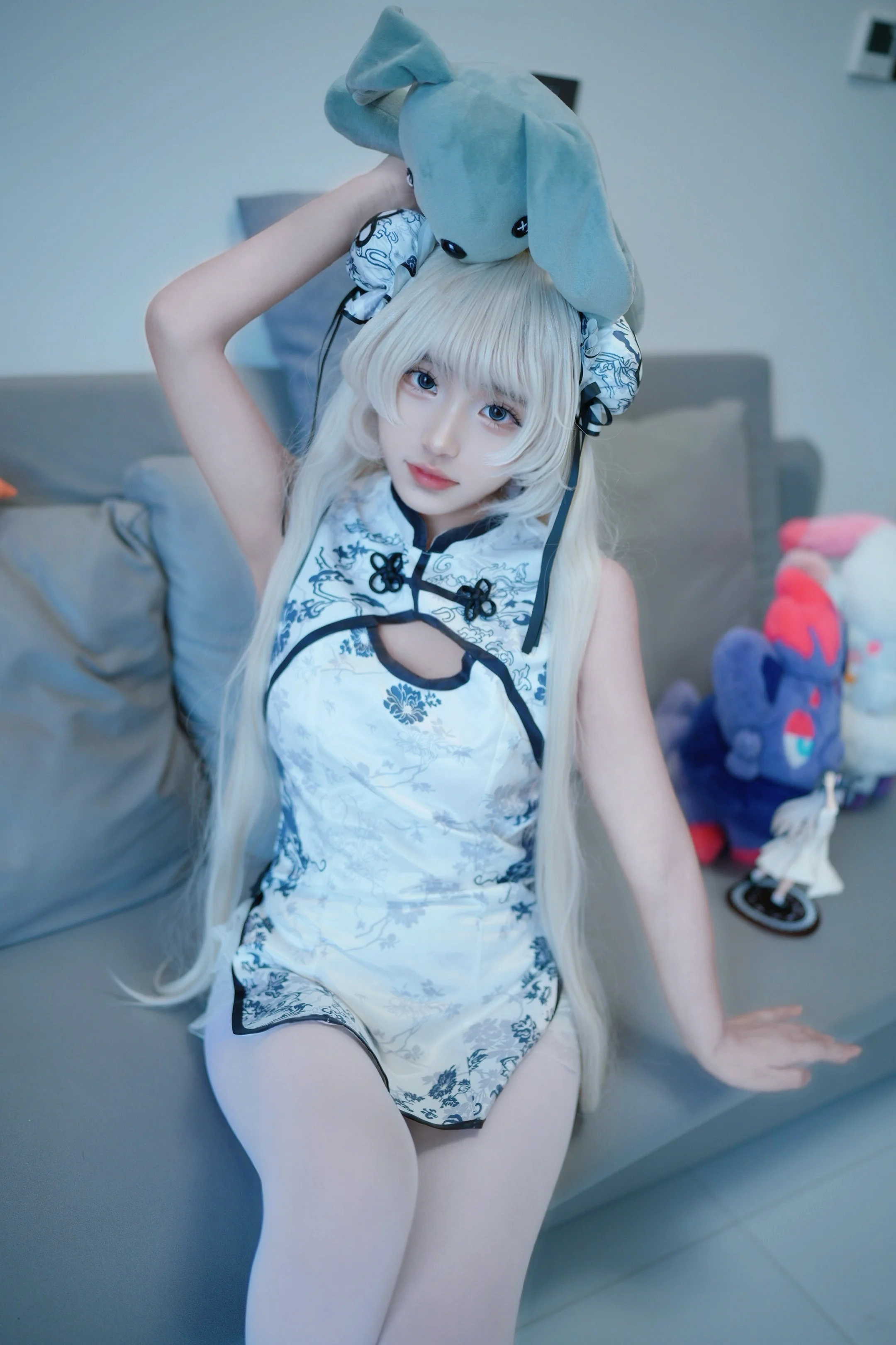 【穹妹cos】缘之空中的青花瓷改良旗袍造型分享