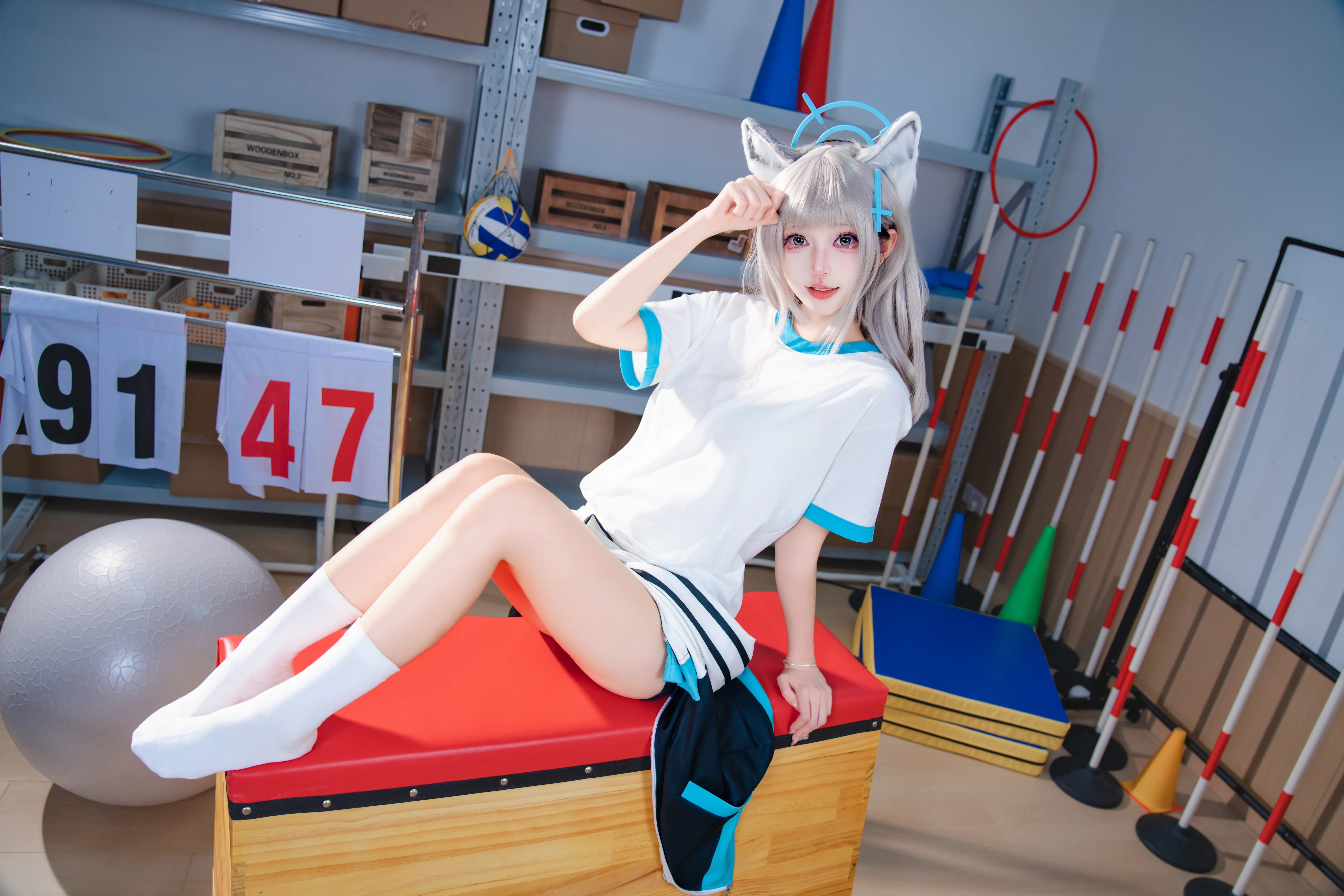 【伊落玛丽cos】蔚蓝档案中的青春体操服时刻 - 第 5 张