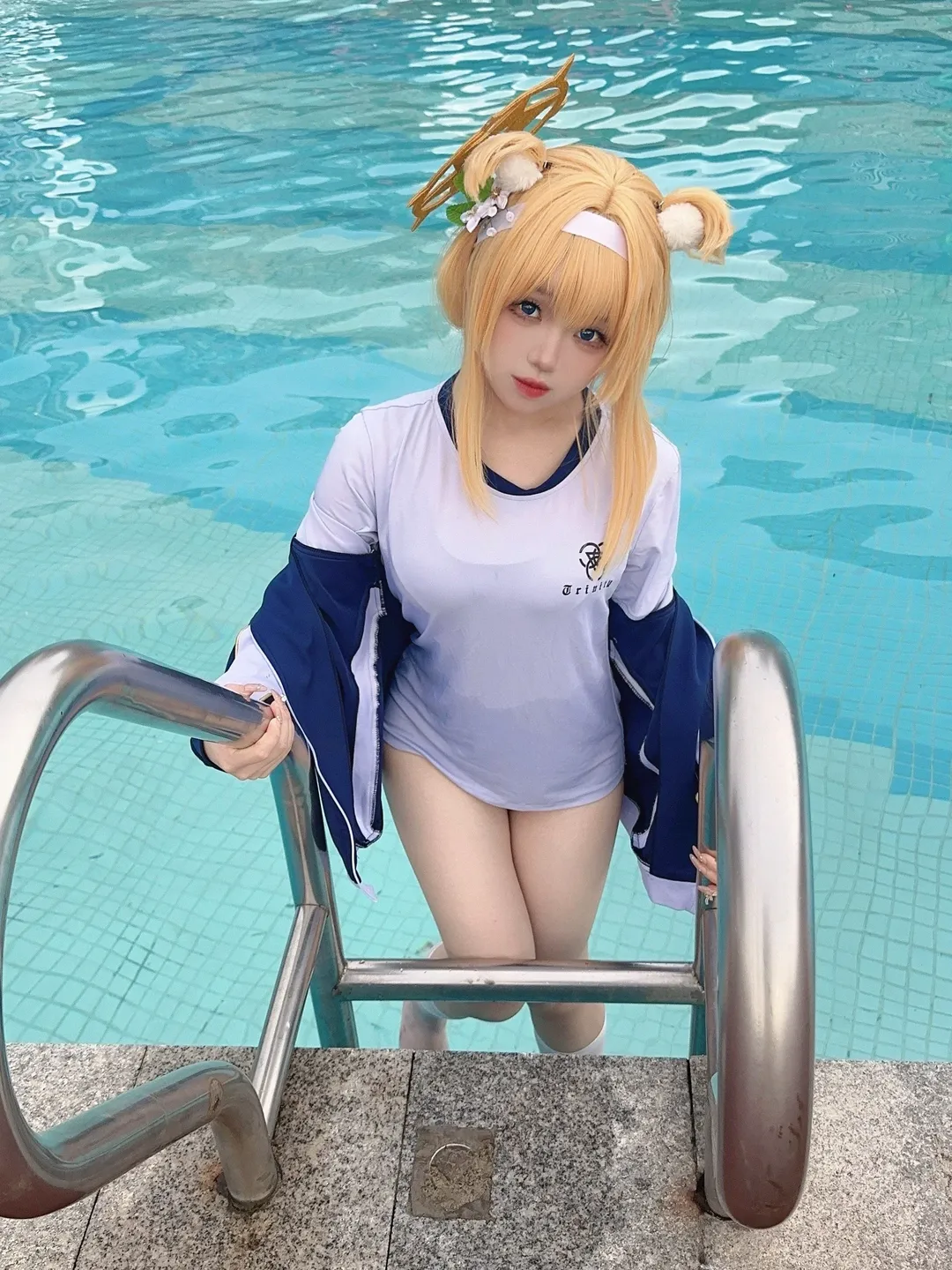 【伊落瑪麗cos】蔚藍檔案裡的體操服，泳池邊的定格瞬間 - 第 2 張