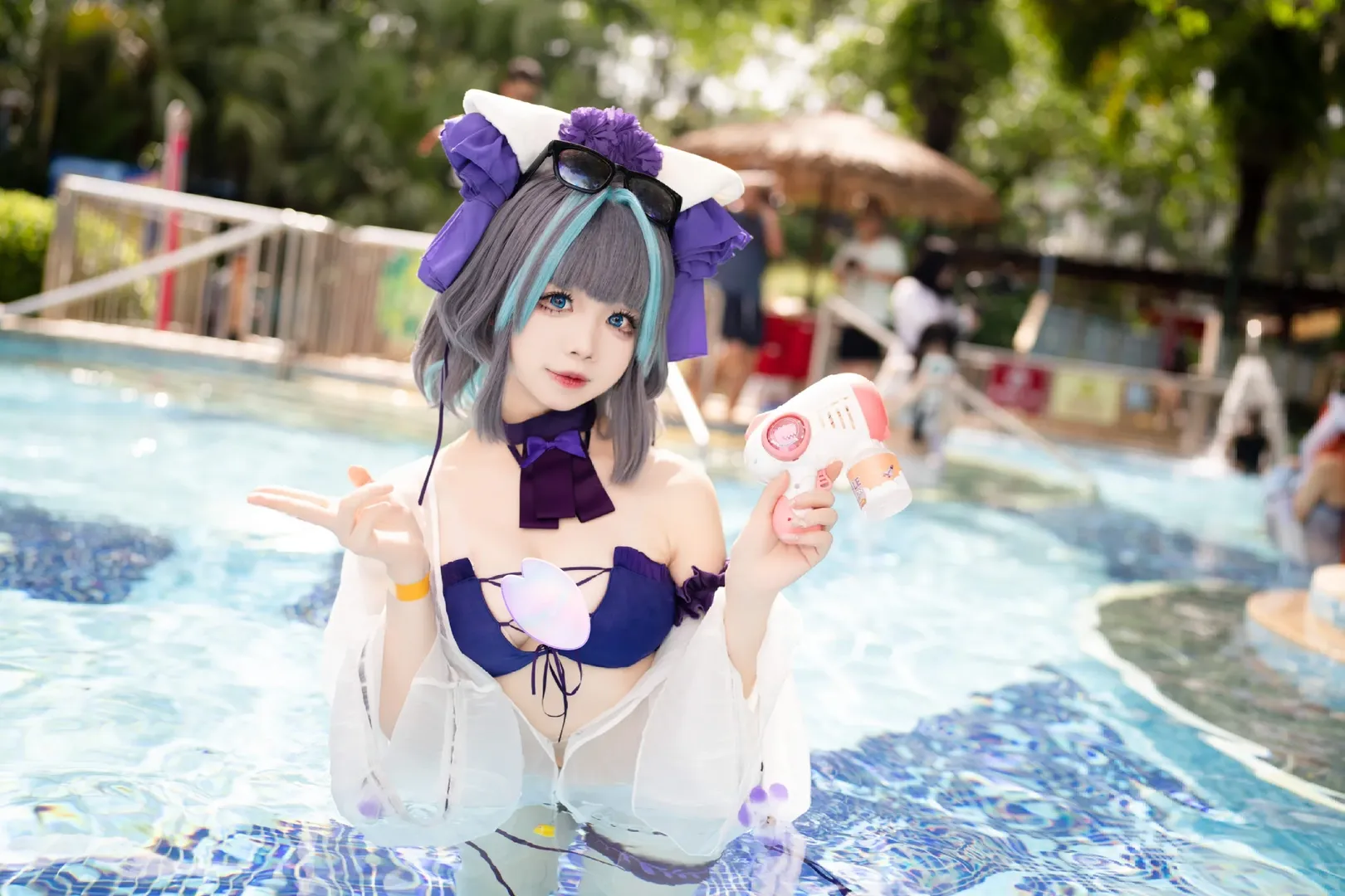 【チェシャー コスプレ】アズールレーン プールデート、長隆水上楽園で涼やかに撮影 - 3 枚目