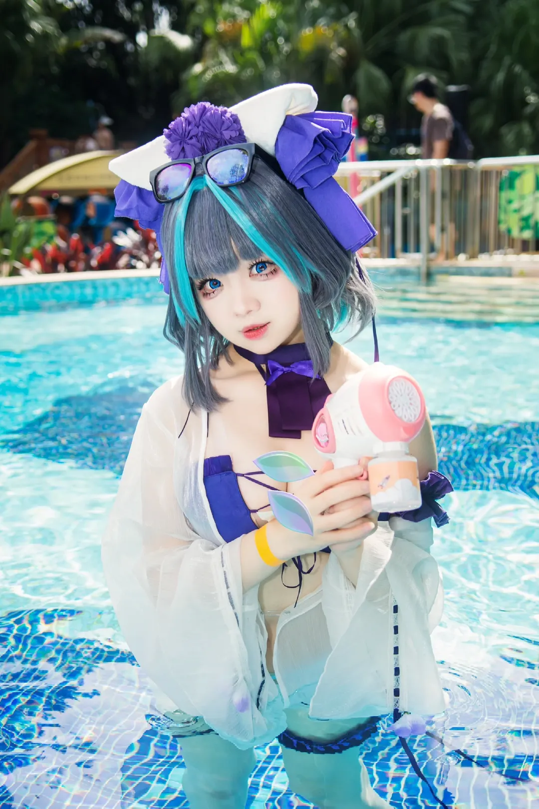 【チェシャー コスプレ】アズールレーン プールデート、長隆水上楽園で涼やかに撮影 - 6 枚目