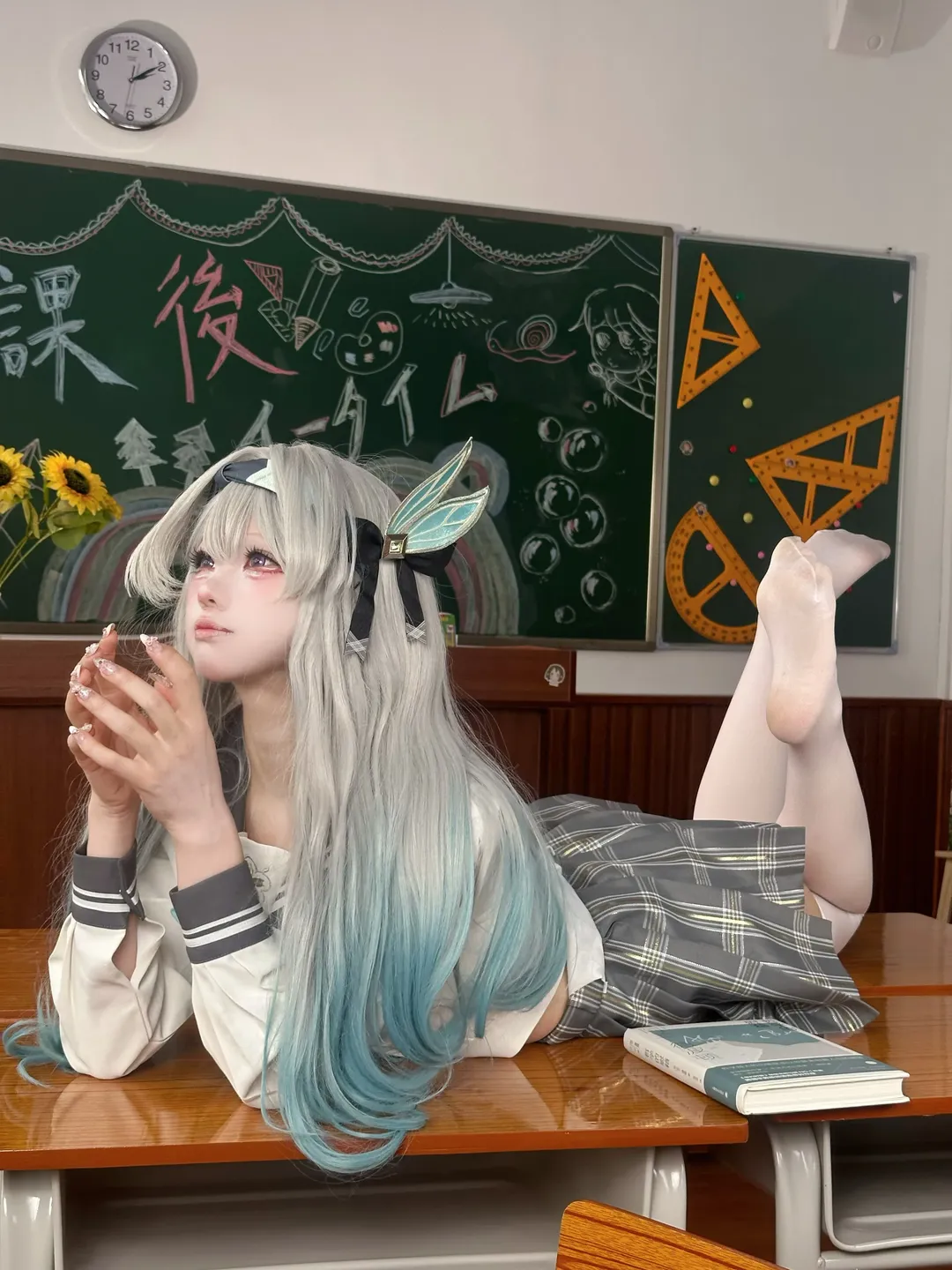 崩坏星穹铁道流萤cos，春日校园里的JK同桌日常