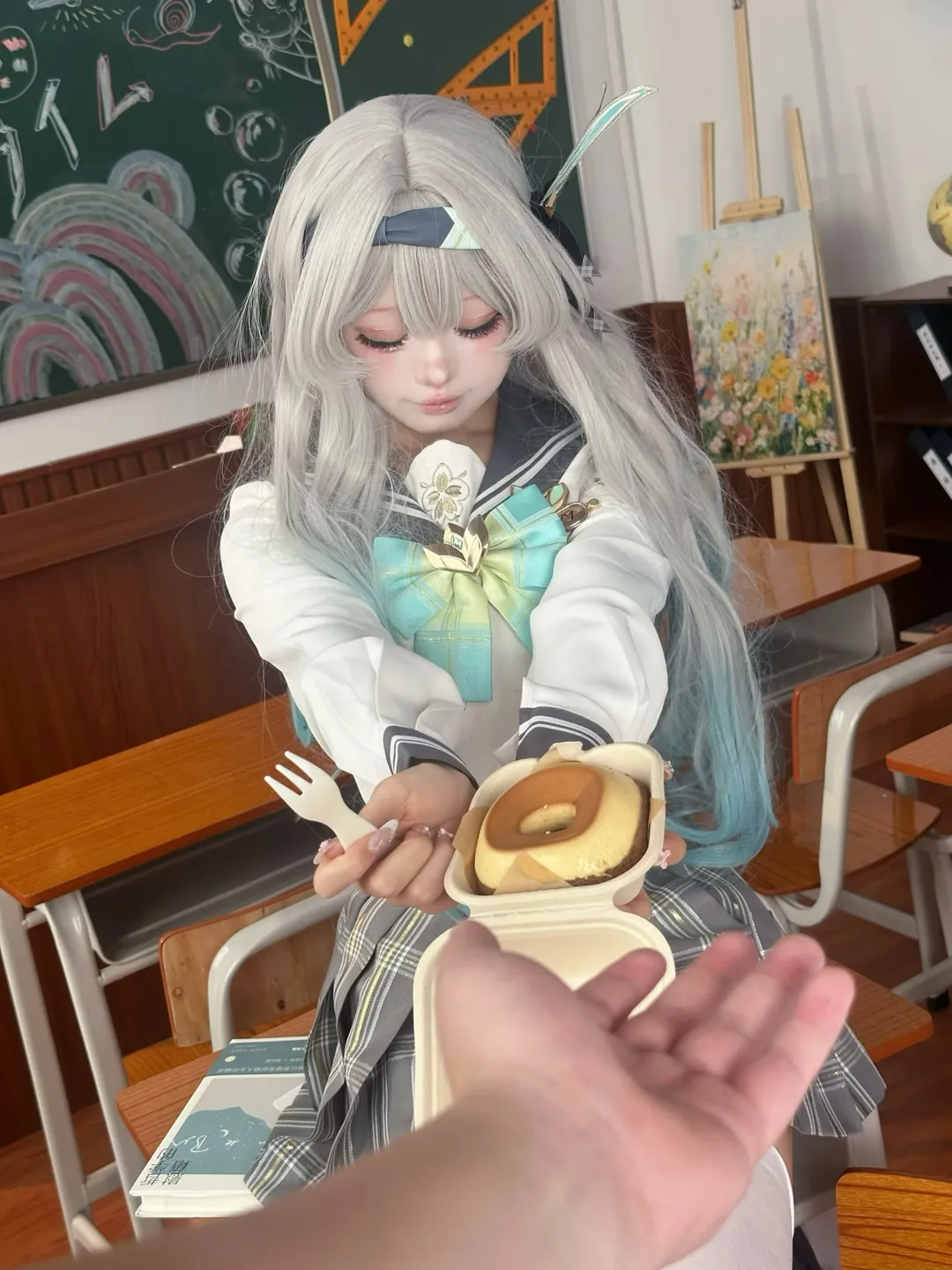 崩坏星穹铁道流萤cos，春日校园里的JK同桌日常 - 第 4 张