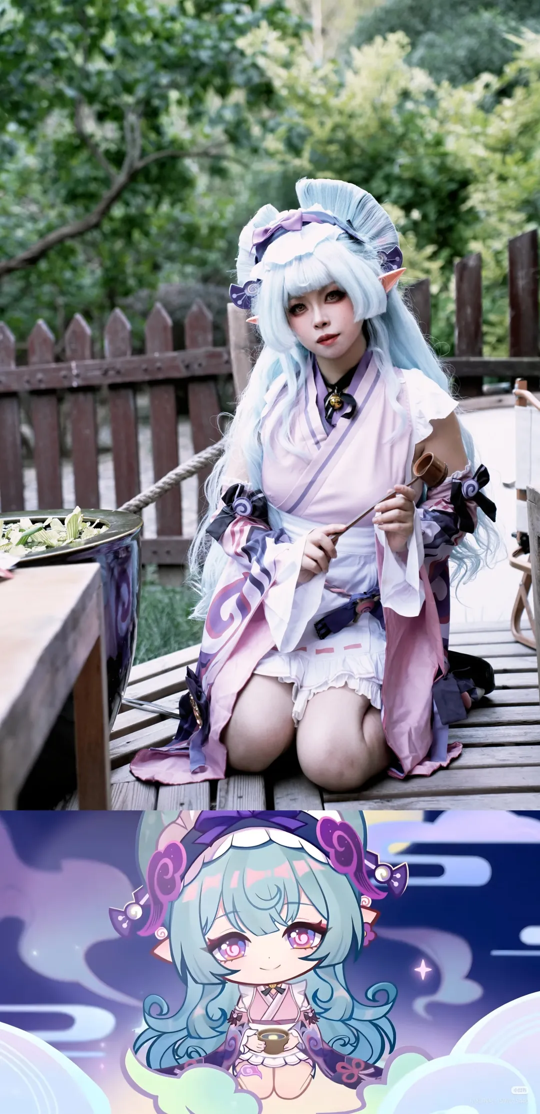 【梦见月瑞希cos】原神稻妻风的茶会写真，鸭子坐还原度满分