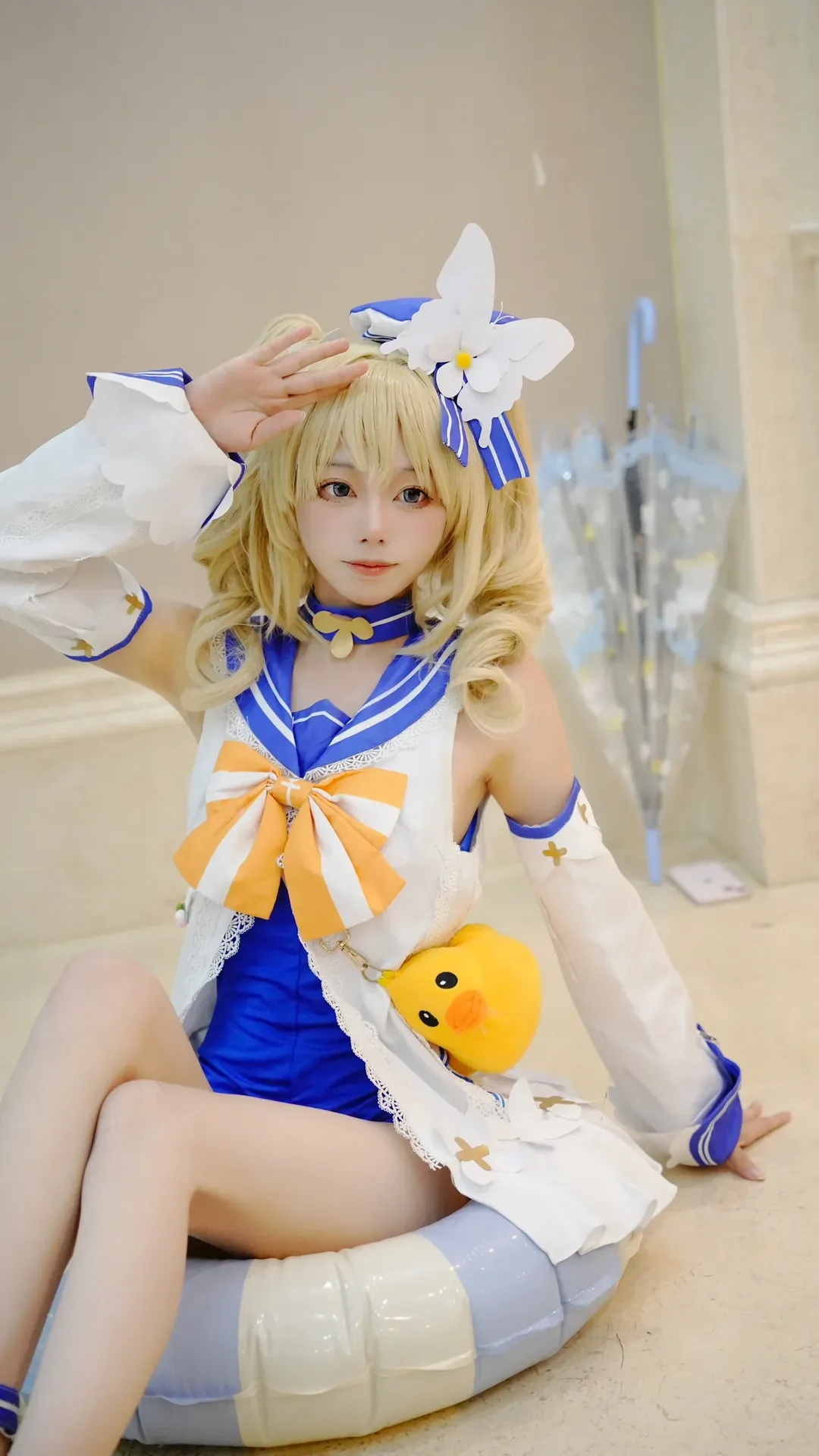 【芭芭拉cos】夏日水上乐园，清凉泳装与微笑 - 第 5 张