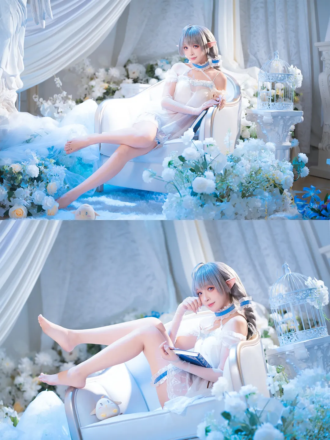 【埃佛森cos】碧蓝航线睡衣套的白蓝梦幻拍摄记录 - 第 3 张