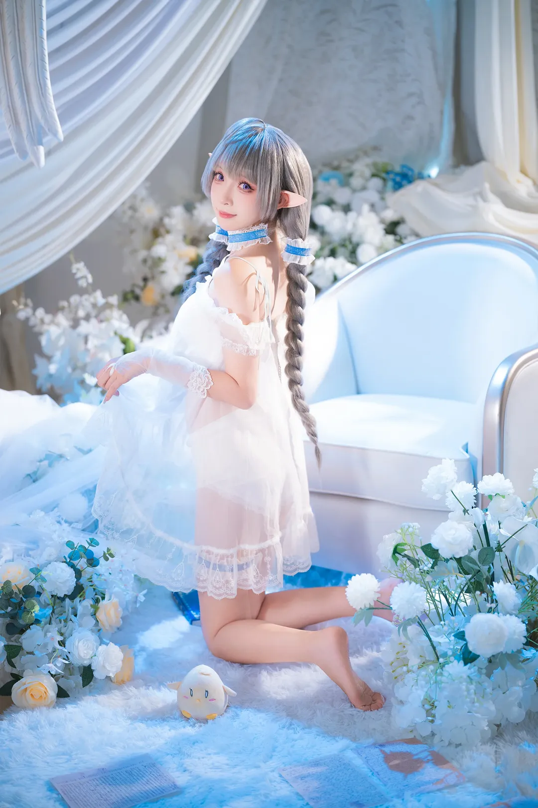 【埃佛森cos】碧蓝航线睡衣套的白蓝梦幻拍摄记录 - 第 4 张