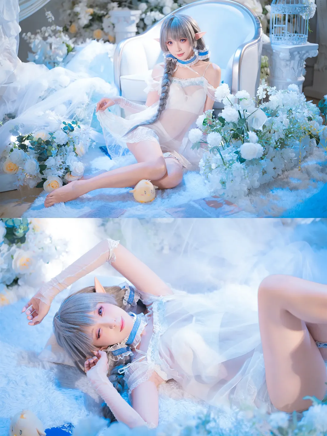 【埃佛森cos】碧蓝航线睡衣套的白蓝梦幻拍摄记录 - 第 6 张