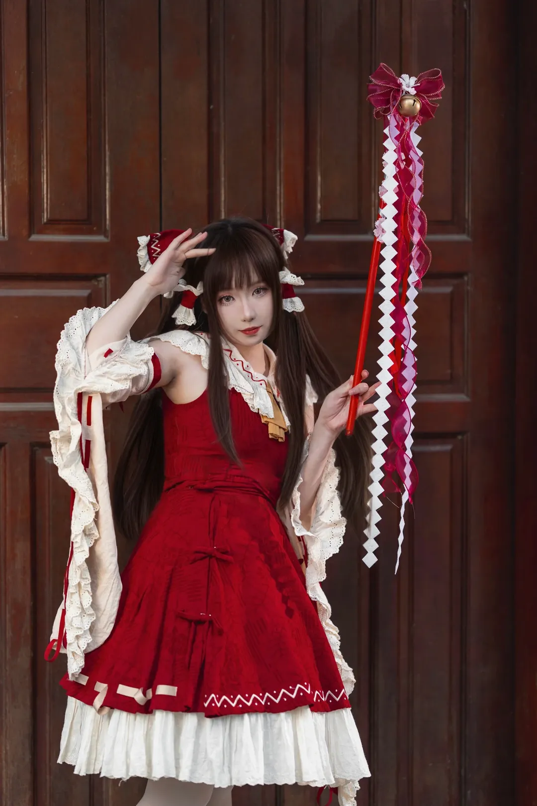 【博丽灵梦cos】珠海户外的红白巫女，御币与狐面的神社物语 - 第 8 张