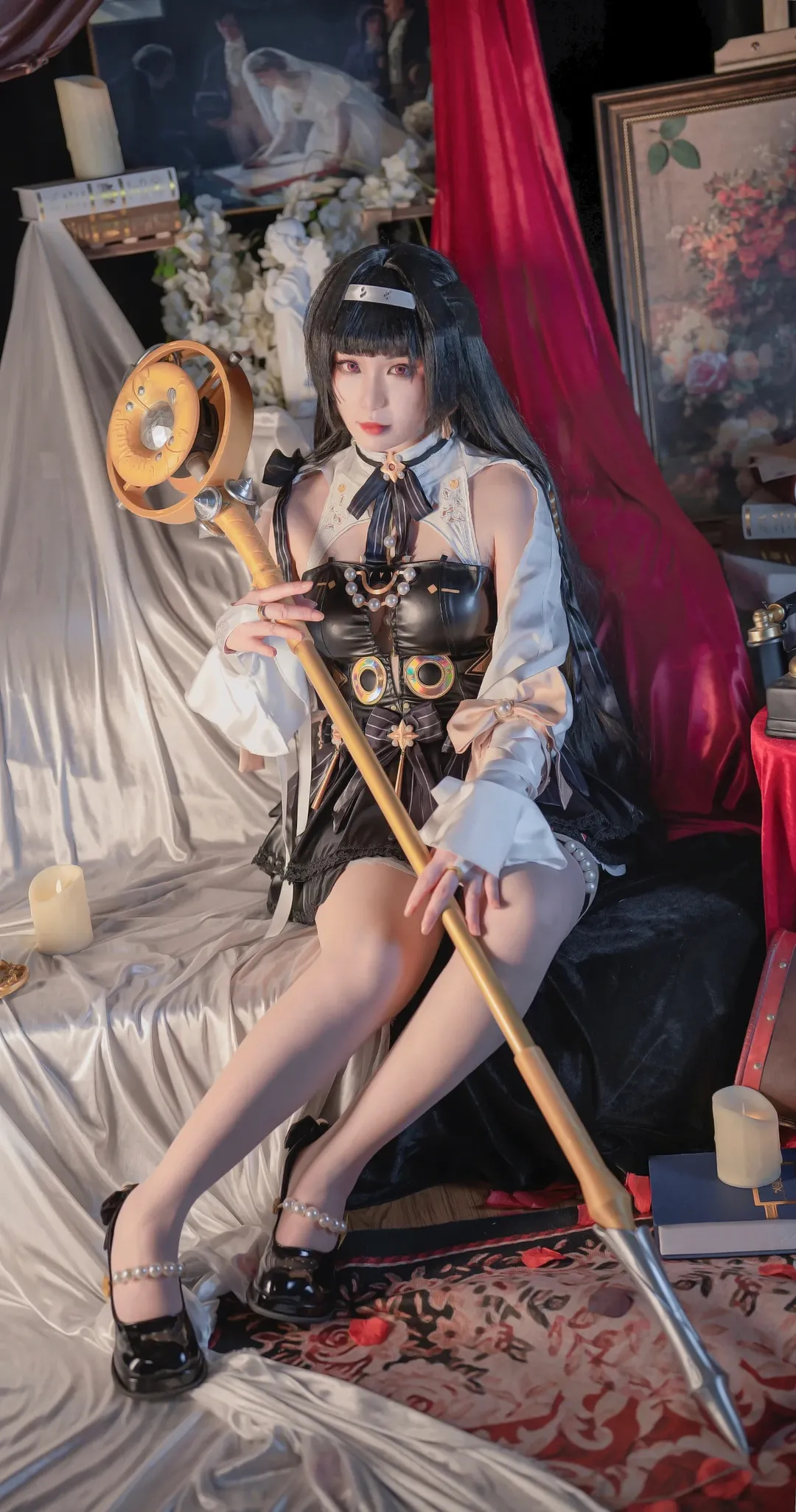 【耀嘉音cos】绝区零里的优雅乐符，黑白哥特风棚拍 - 第 4 张
