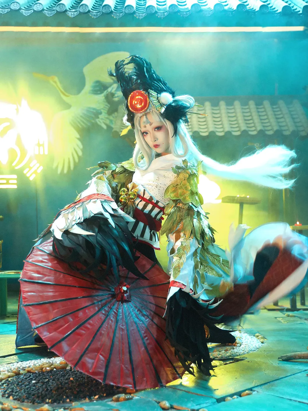 【姑获鸟cos】阴阳师金銮鹤羽，伞剑飒爽如初 - 第 1 张