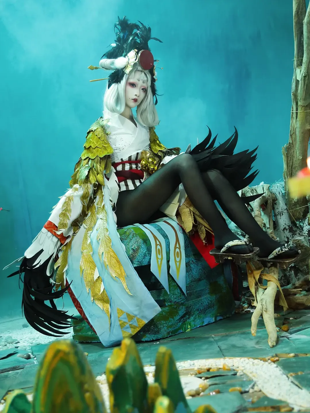 【姑获鸟cos】阴阳师金銮鹤羽，伞剑飒爽如初 - 第 2 张