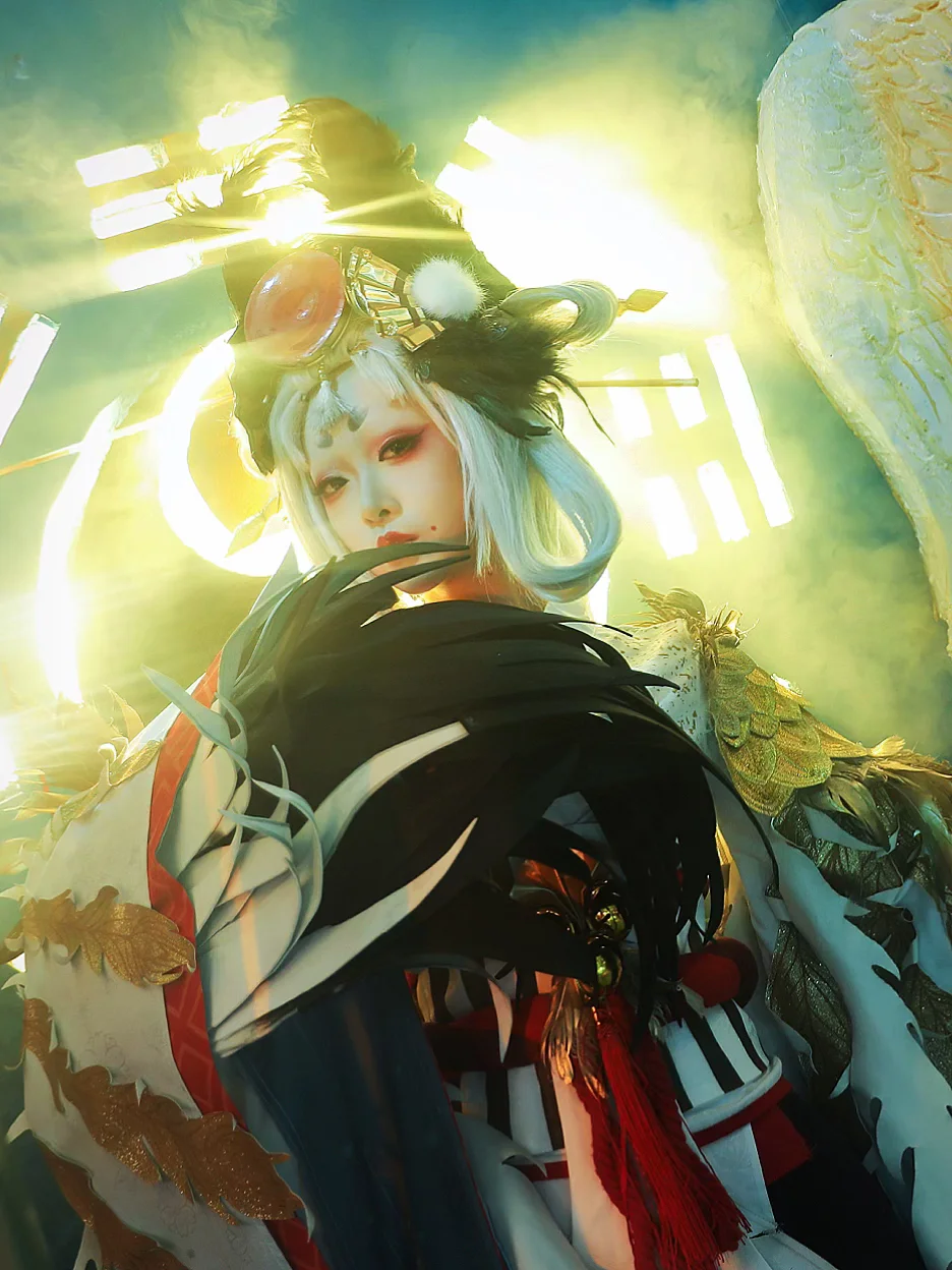 【姑获鸟cos】阴阳师金銮鹤羽，伞剑飒爽如初 - 第 4 张