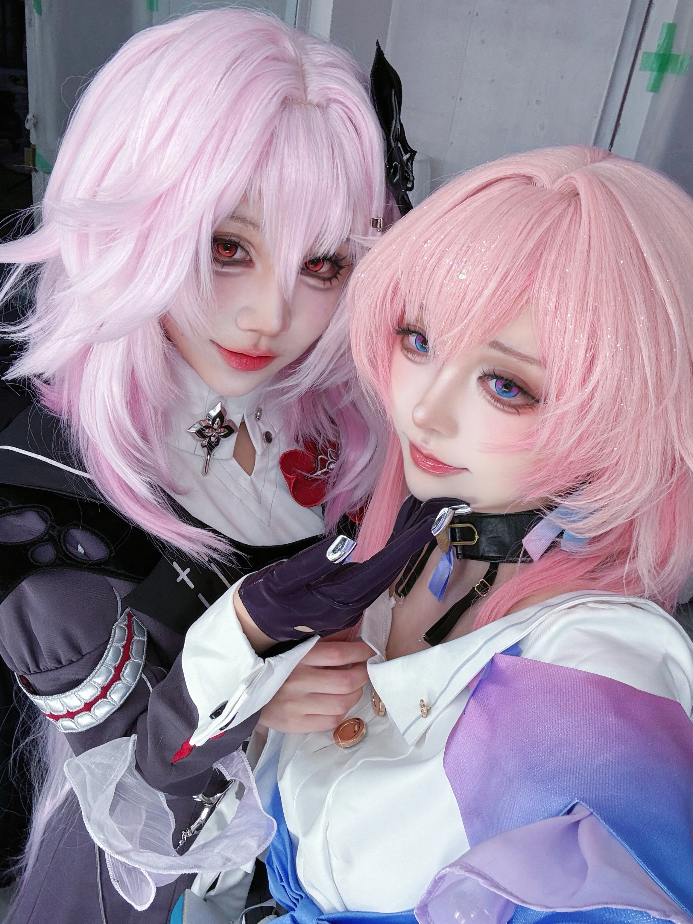【长夜月&三月七cos】崩坏星穹铁道双人组，粉发红蓝瞳的视觉碰撞 - 第 1 张
