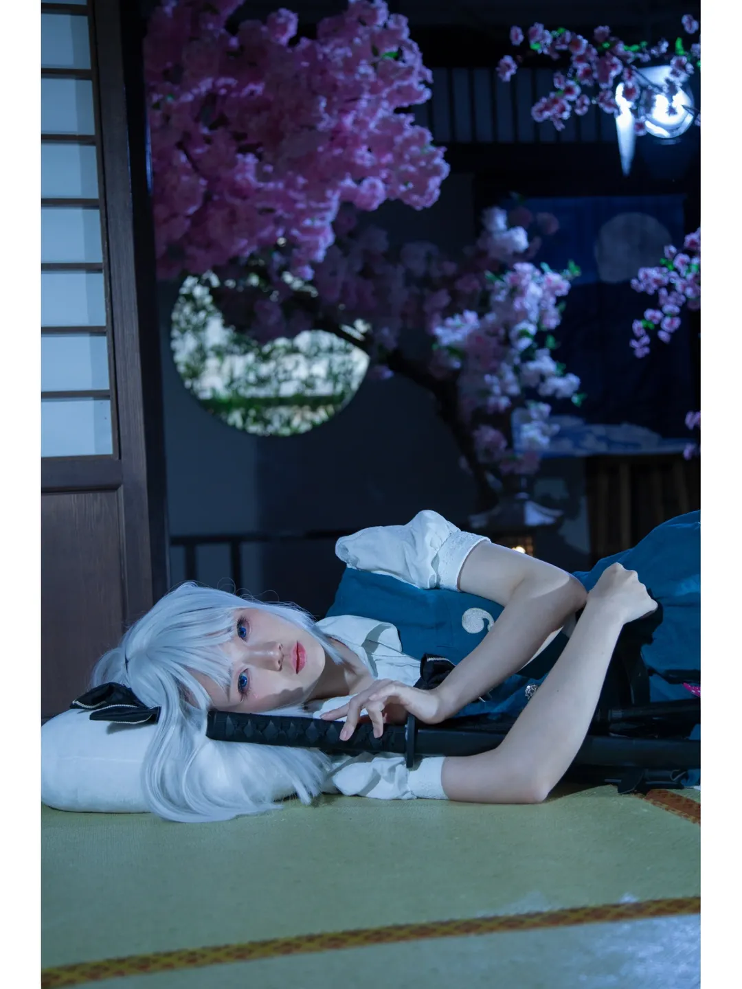 【魂魄妖夢 コスプレ】東方Project 冷たい月の下、幽玄の庭師と桜の花 - 4 枚目