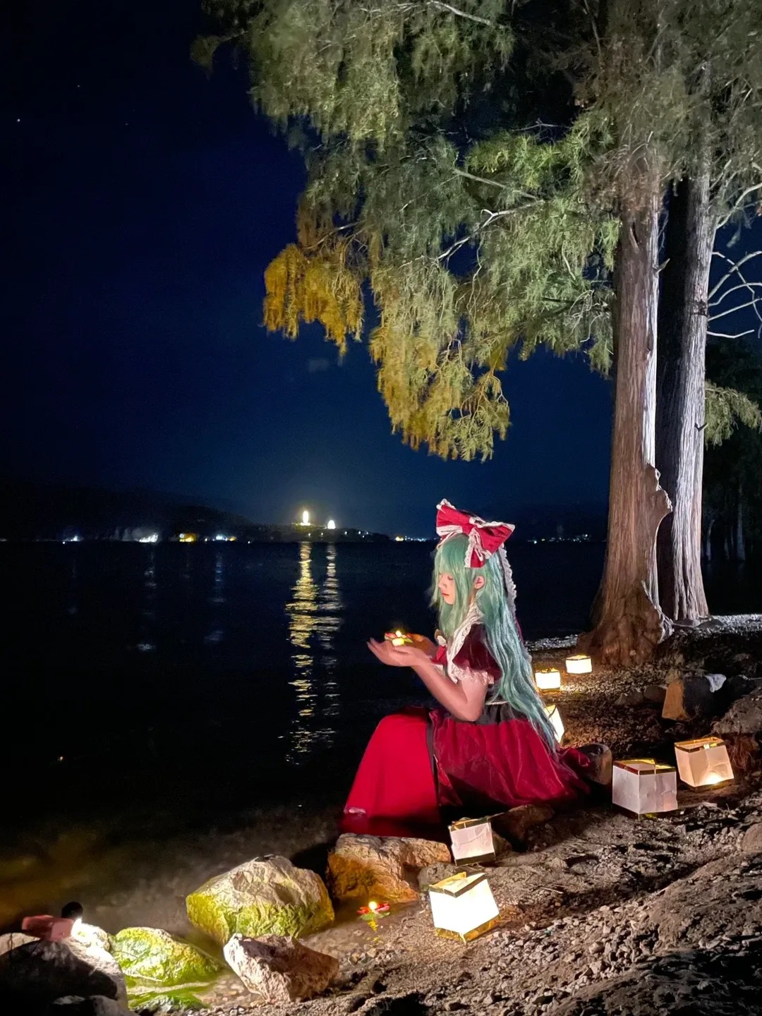【键山雏cos】夜放河灯，在洱海边还原东方Project的流雏意境 - 第 2 张