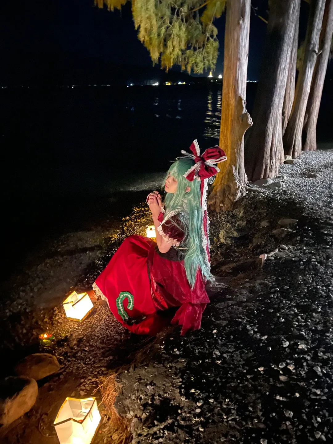 【键山雏cos】夜放河灯，在洱海边还原东方Project的流雏意境 - 第 3 张