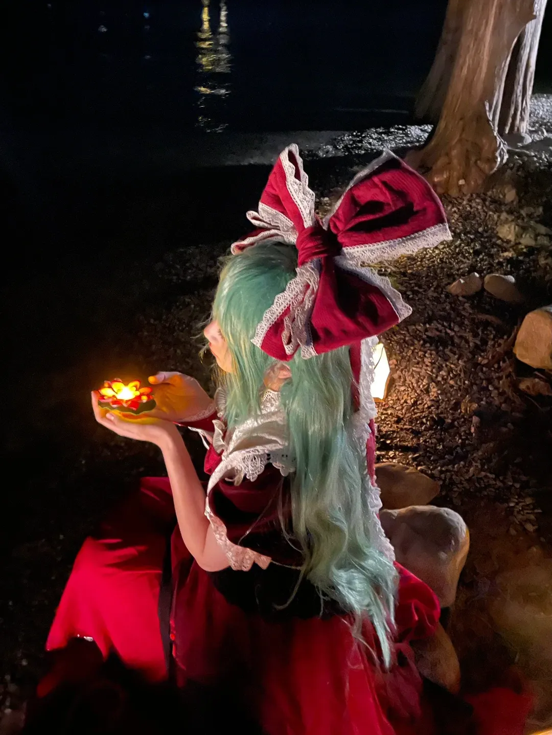 【键山雏cos】夜放河灯，在洱海边还原东方Project的流雏意境 - 第 4 张