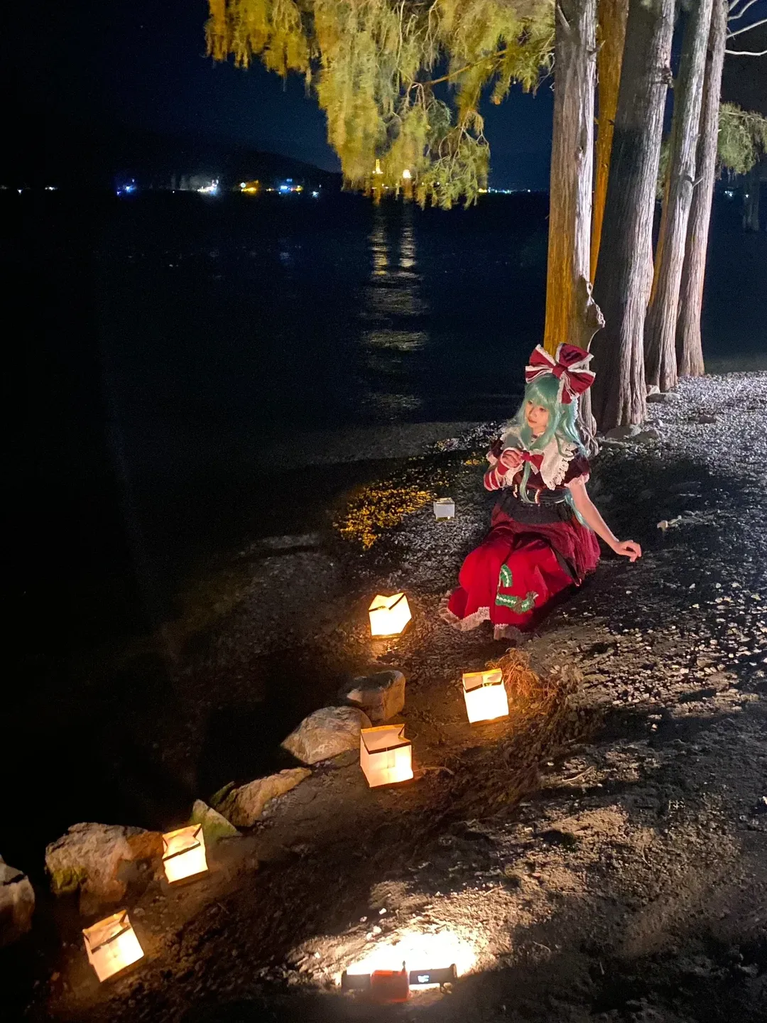 【键山雏cos】夜放河灯，在洱海边还原东方Project的流雏意境 - 第 5 张