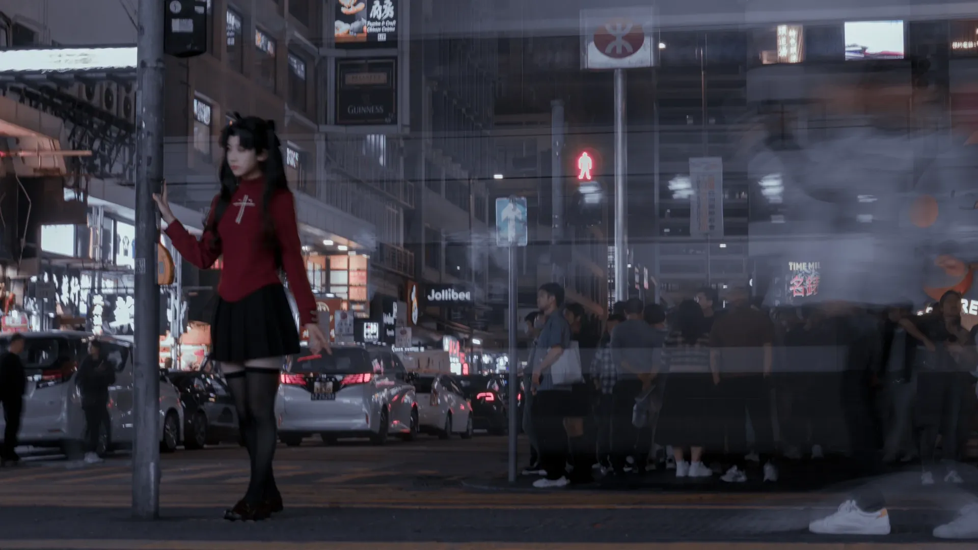 【远坂凛cos】香港新春街头，红黑配色的独特魅力 - 第 10 张