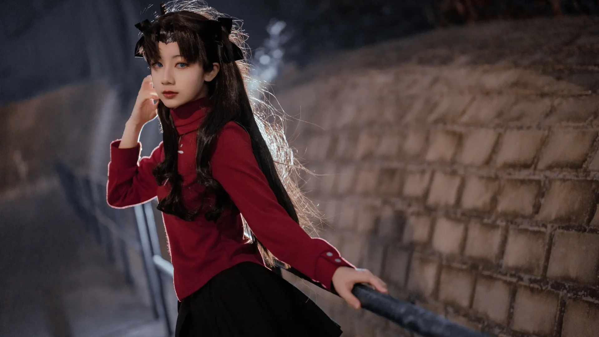 【远坂凛cos】香港新春街头，红黑配色的独特魅力 - 第 6 张