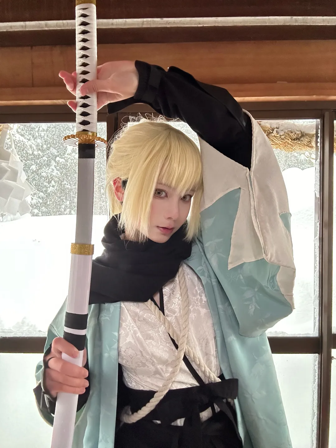 【冲田总司cos】户隐神社雪景下的灵衣总司