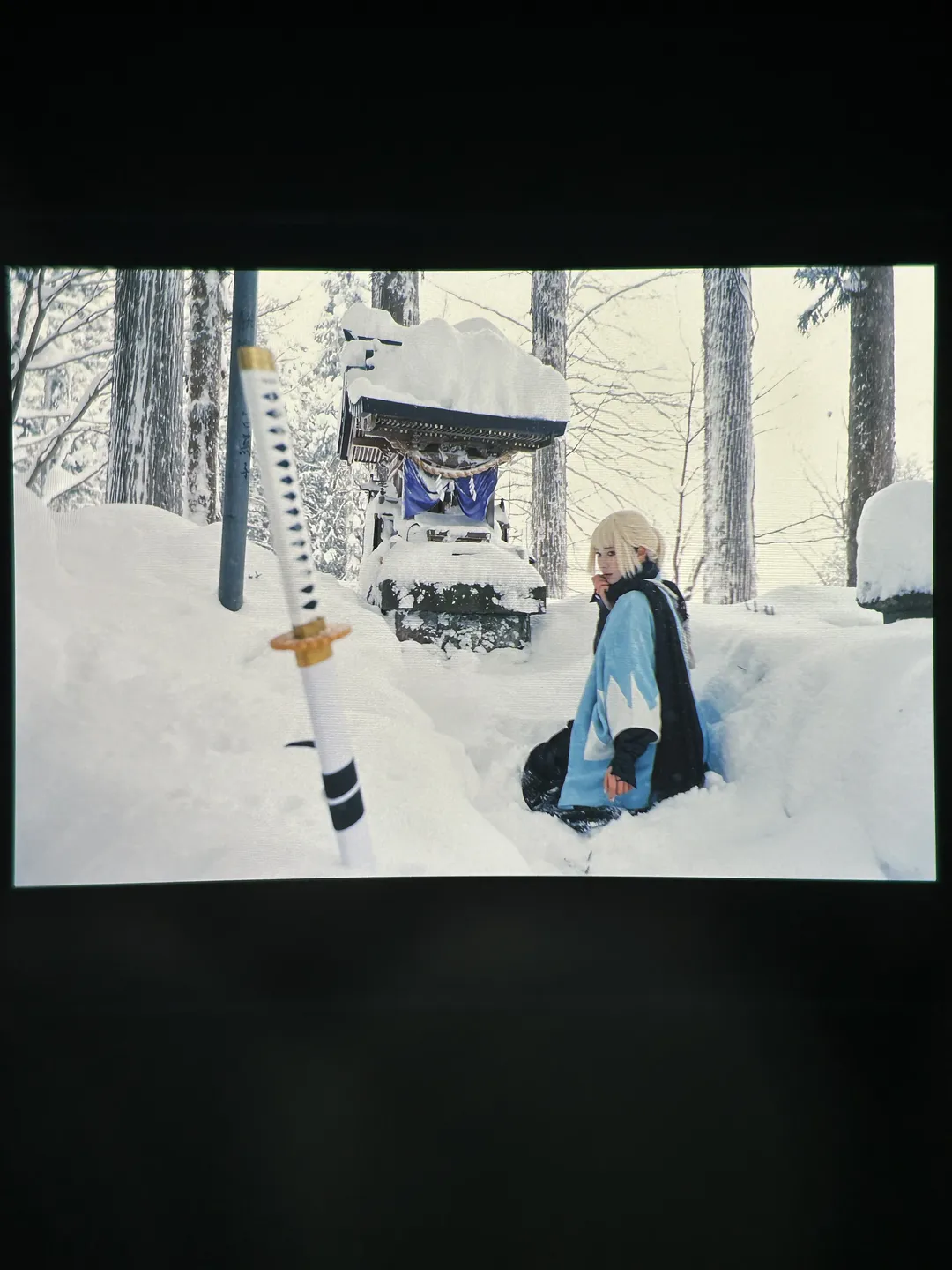 【冲田总司cos】户隐神社雪景下的灵衣总司 - 第 6 张