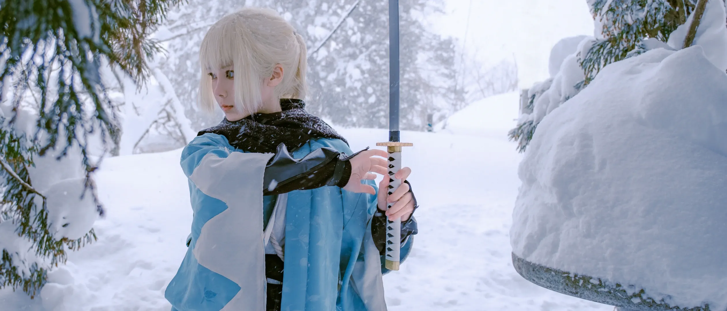 【沖田總司cos】長野戶隱雪中的誠字旗，戰鬥到最後一刻 - 第 5 張