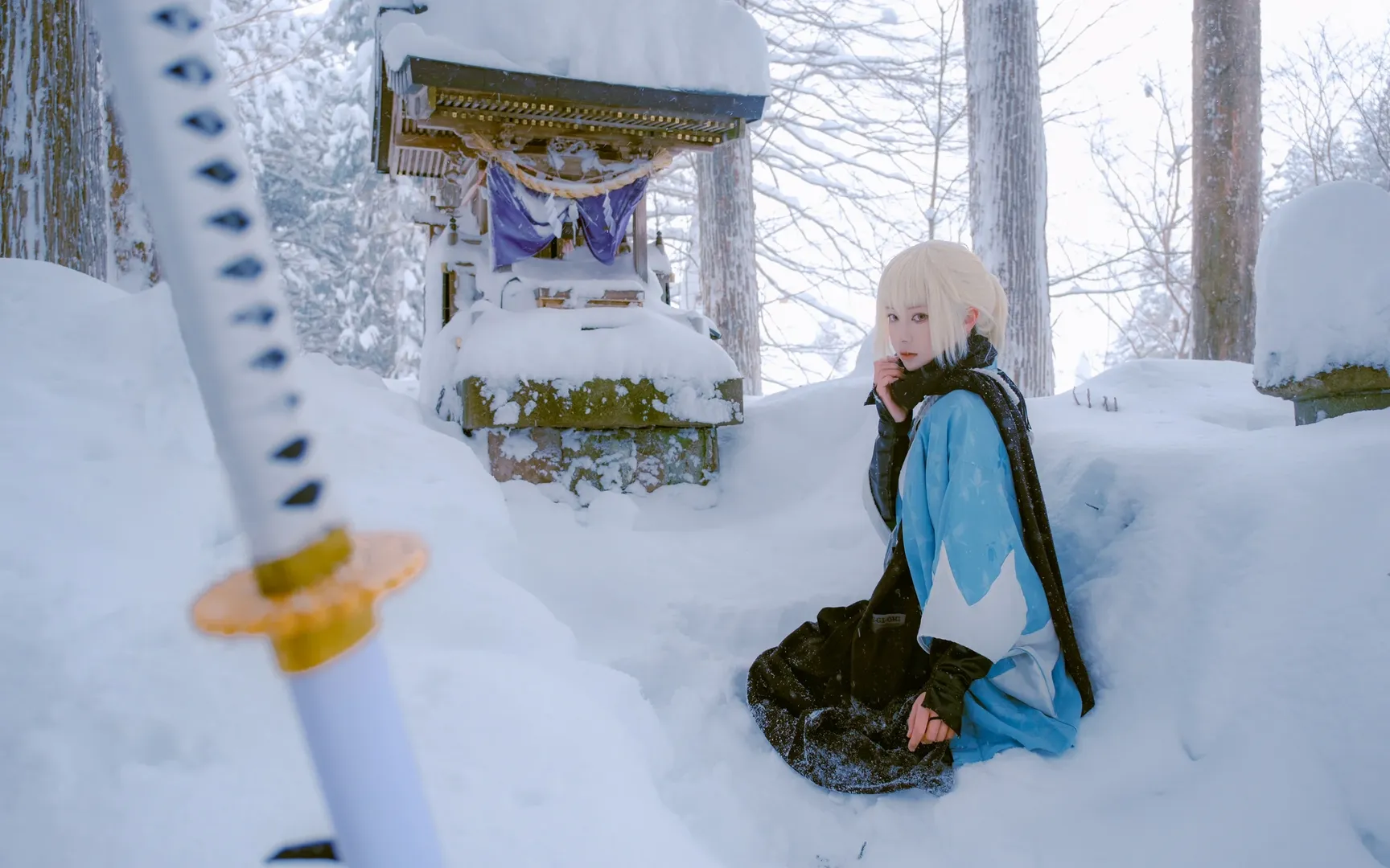 【沖田總司cos】長野戶隱雪中的誠字旗，戰鬥到最後一刻 - 第 9 張