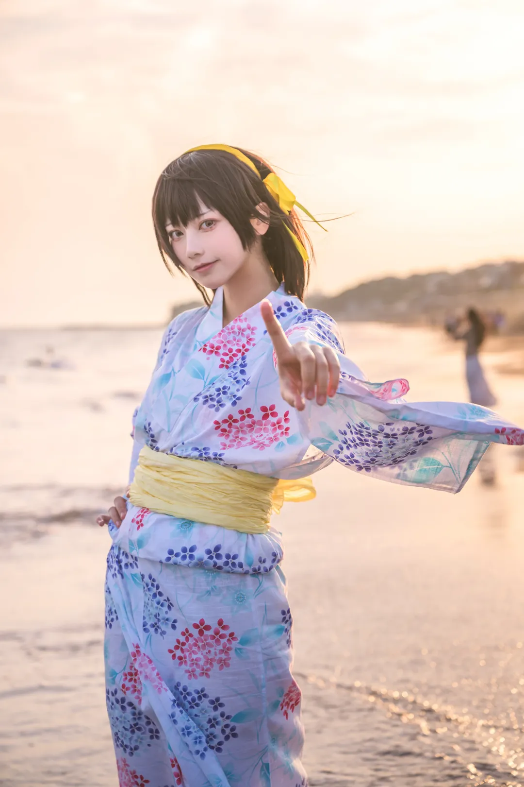【凉宫春日cos】夏日浴衣与绣球花，漫无止境的八月记忆 - 第 13 张
