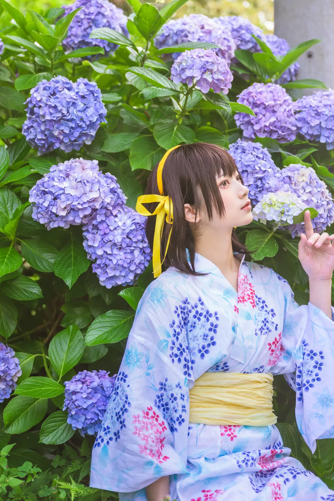 【凉宫春日cos】夏日浴衣与绣球花，漫无止境的八月记忆 - 第 5 张