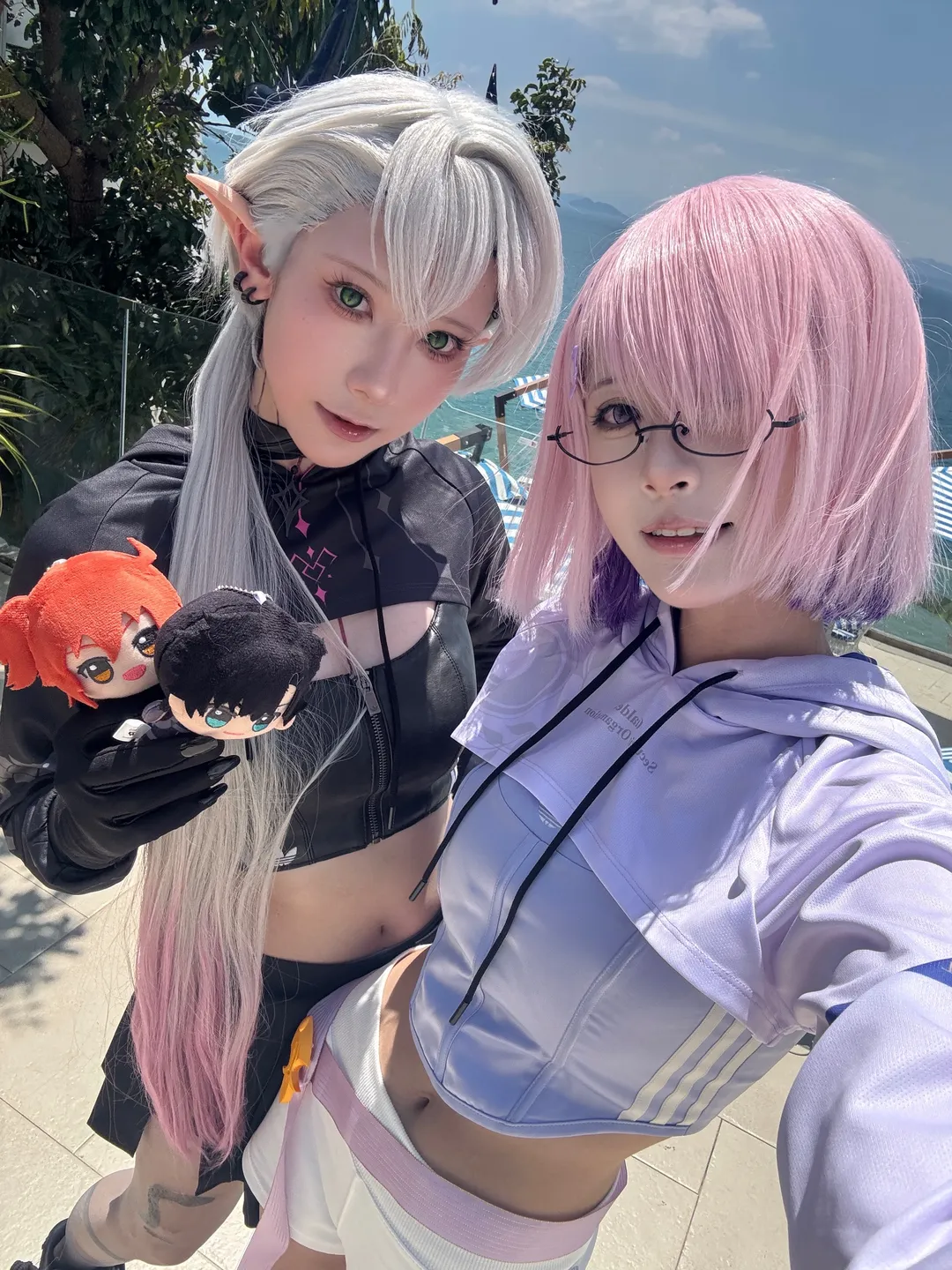 【マシュ・キリエライト コスプレ】Fate/Grand Order 週末のトレーニング、サイクリングコーデが映える海岸の風景 - 1 枚目