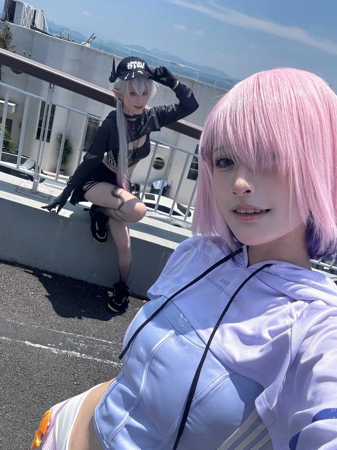 【マシュ・キリエライト コスプレ】Fate/Grand Order 週末のトレーニング、サイクリングコーデが映える海岸の風景 - 3 枚目