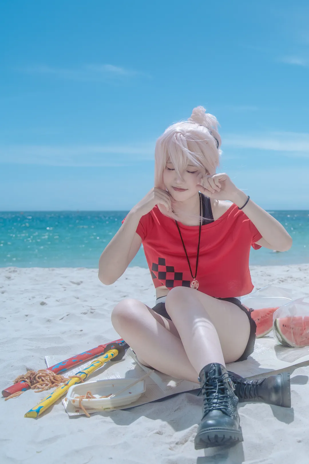 【宫本武藏cos】FGO十周年企划，被海边老鹰抢食的夏日奇遇 - 第 12 张