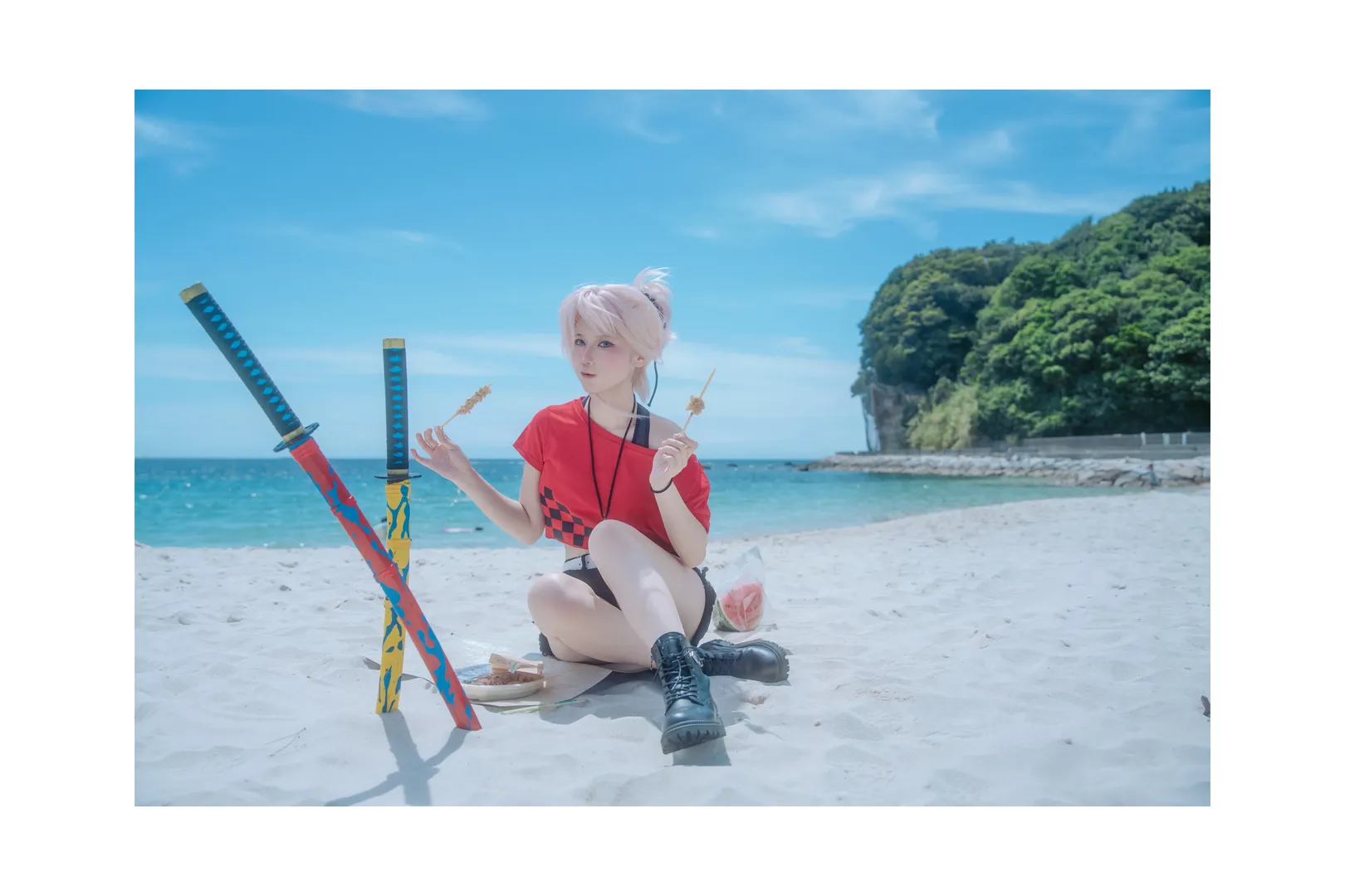 【宫本武藏cos】FGO十周年企划，被海边老鹰抢食的夏日奇遇 - 第 6 张