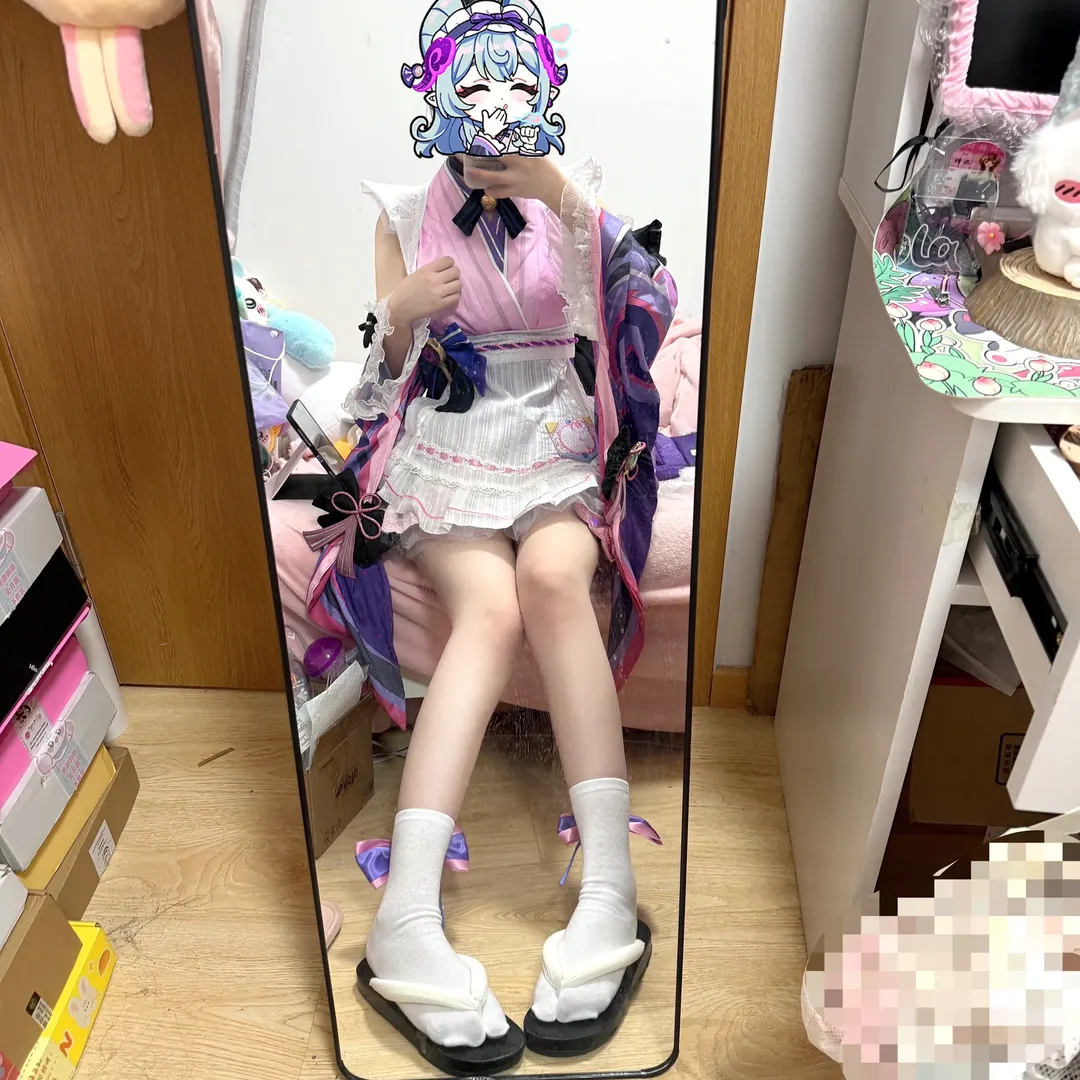 【梦见月瑞希cos】漫骨家和风粉白裙装试穿分享