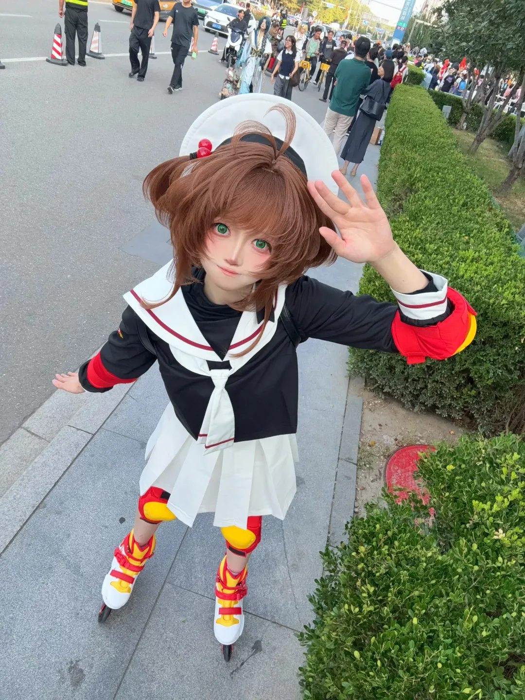 【Sakura cosplay】Cardcaptor Sakura School Uniform & Roller Skating Outfit: Instantly Channeling Childhood Energy - Image 3