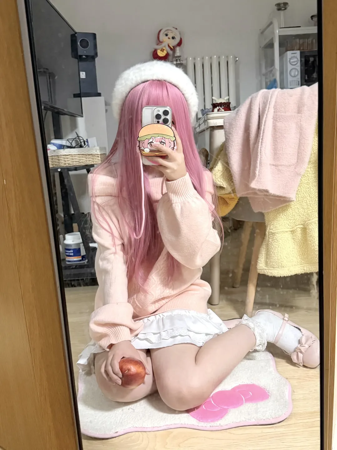 【暖暖cos】冬日里的暖暖Nikki，粉色毛衣与冬恋奇迹 - 第 1 张
