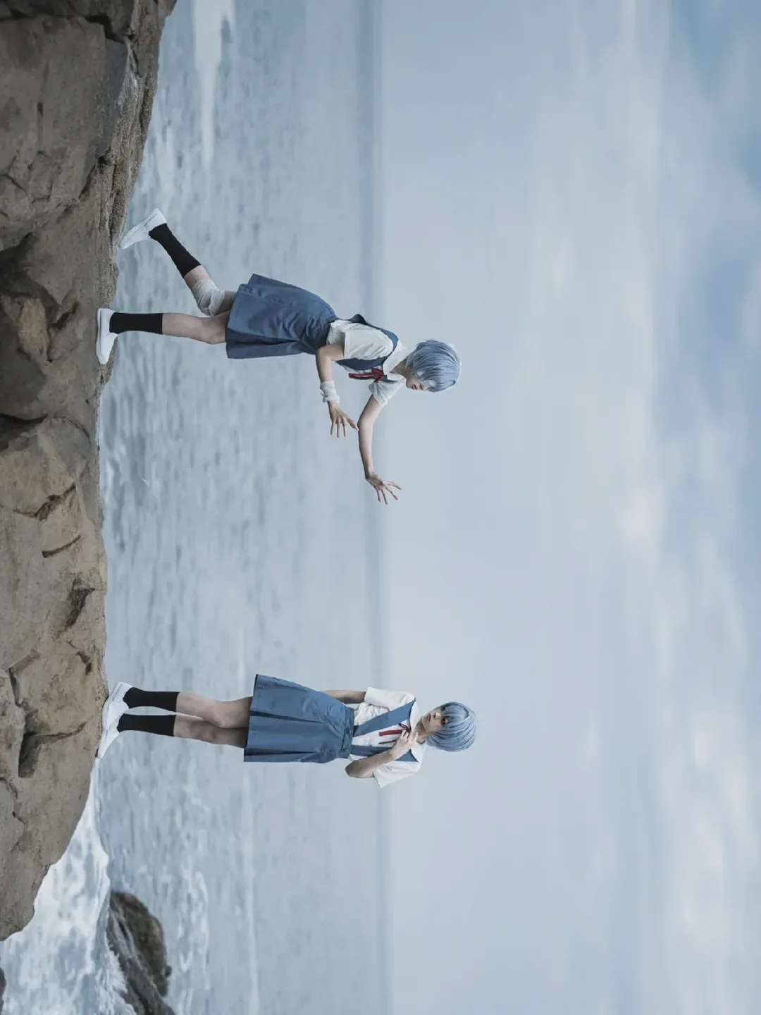【綾波麗cos】新世紀福音戰士裡的孤獨迴響，海邊礁石上的定格 - 第 1 張