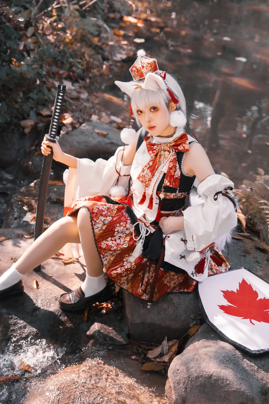 【犬走椛cos】妖怪之山巡逻摸鱼指南，秋日溪边的红白搭配