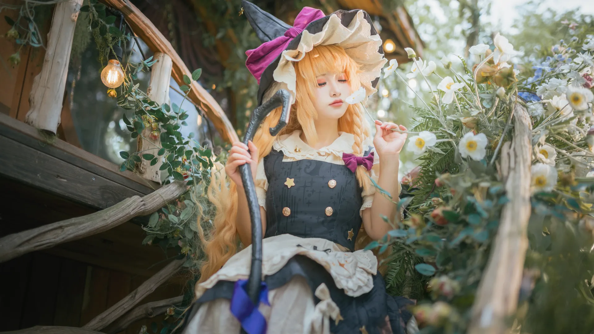 【雾雨魔理沙cos】东方project魔法使在森林中的实体化 - 第 4 张
